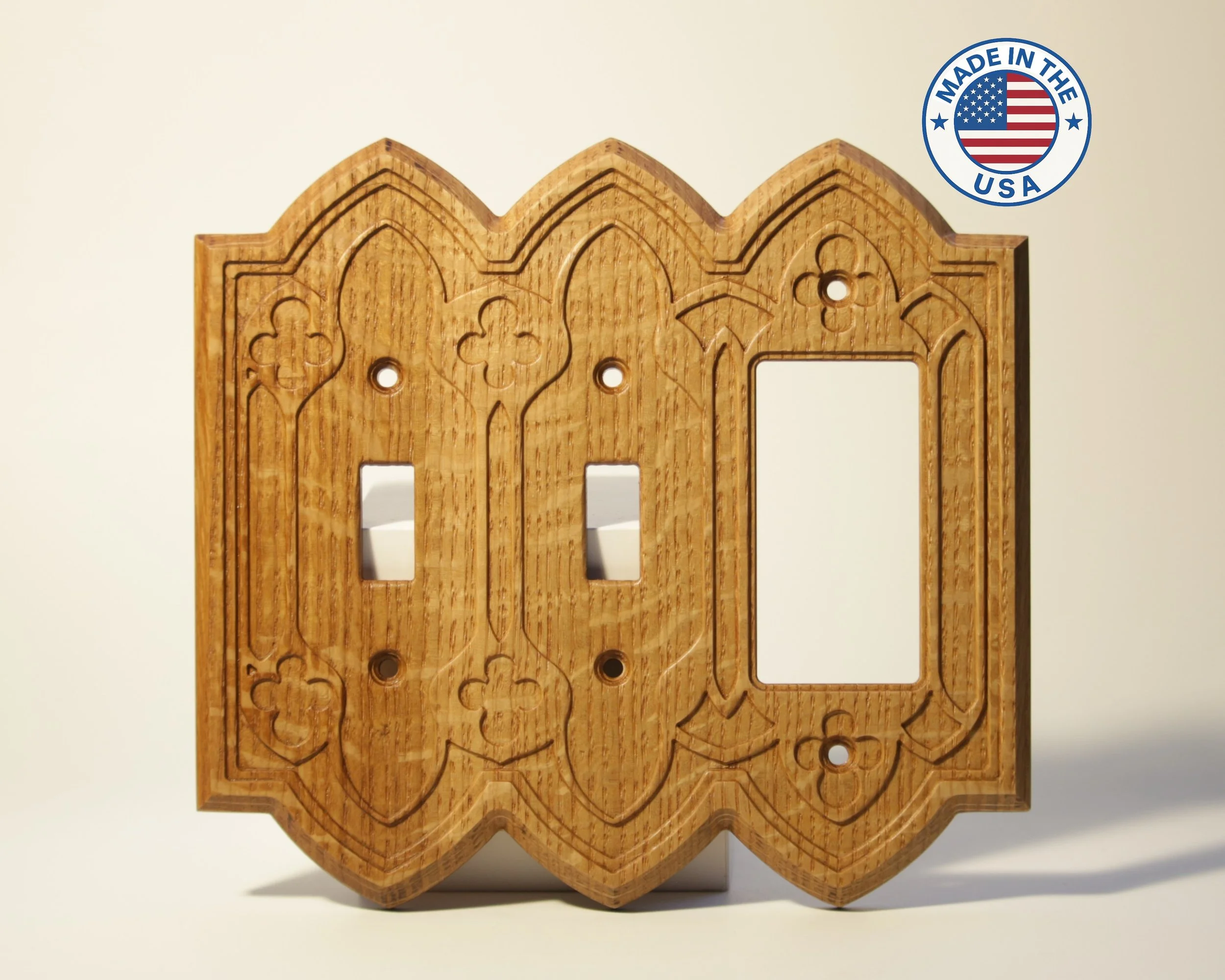 Quarter Sawn Oak Gothic Combination Plate