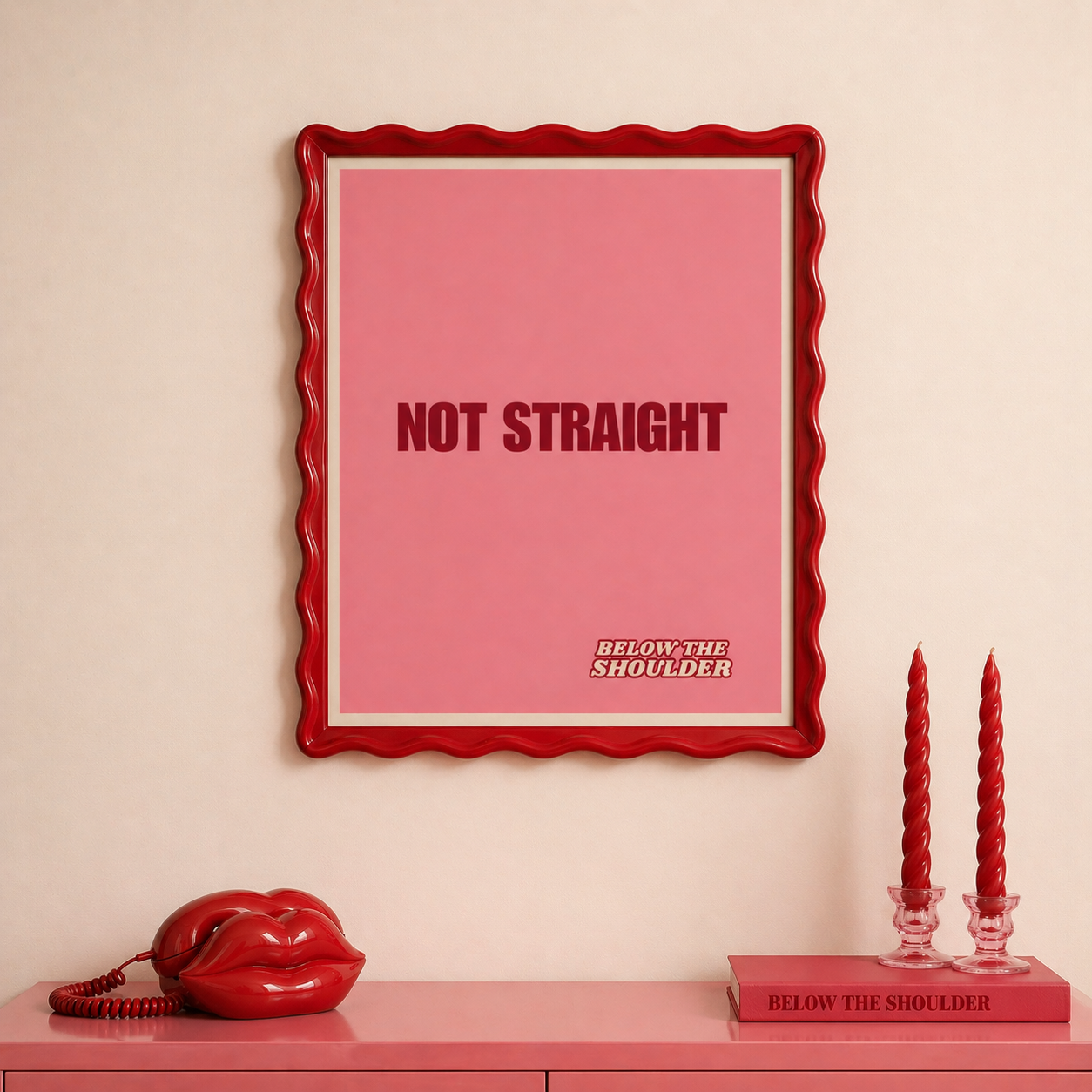NOT STRAIGHT Pink Poster