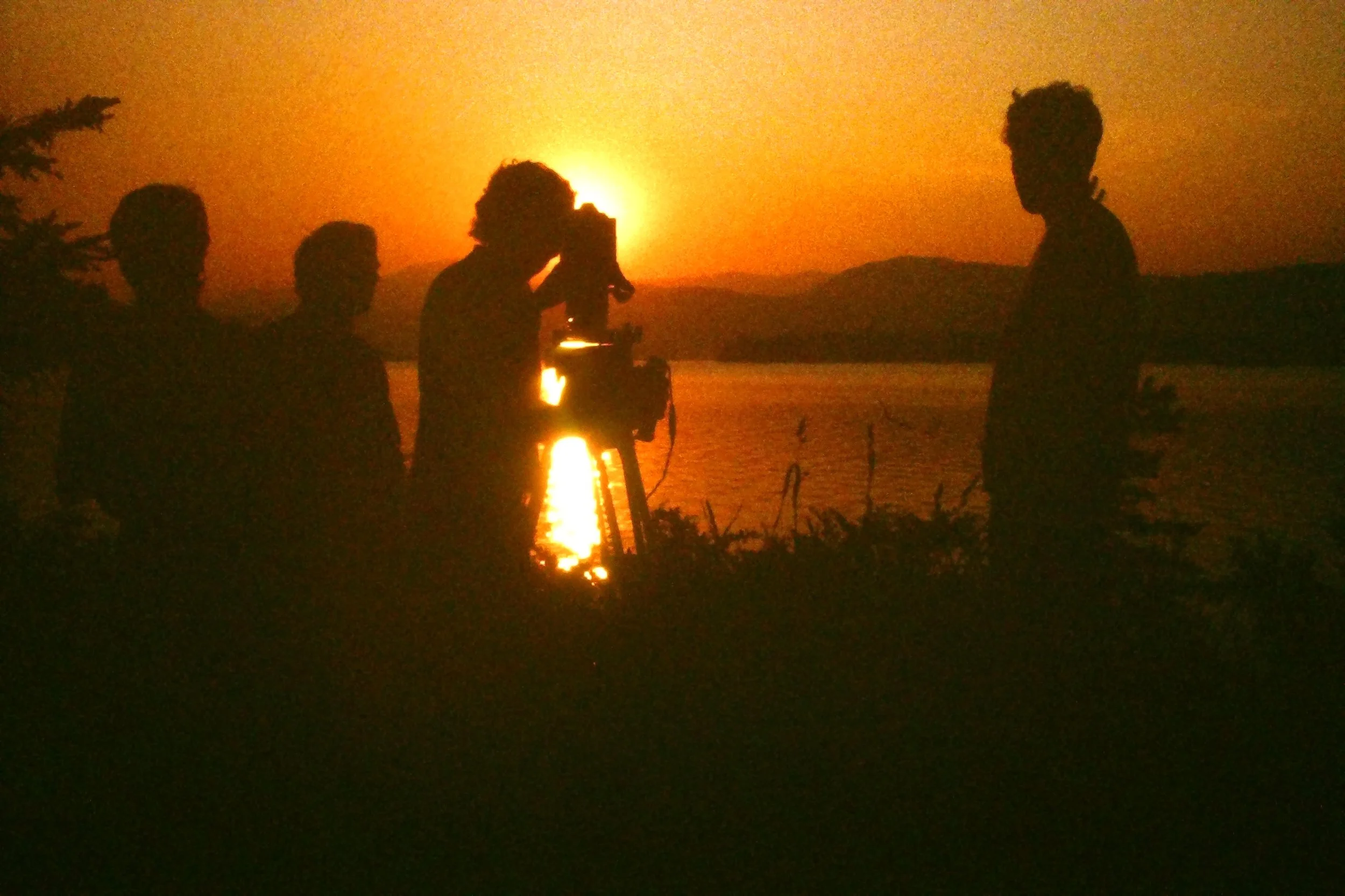 Filmemacher im Sonnenuntergang