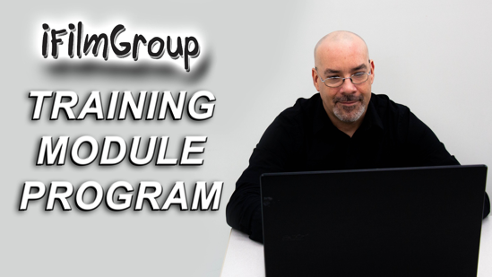 iFilmGroup actor at home computer using the online Training Module Program by iFilmGroup
