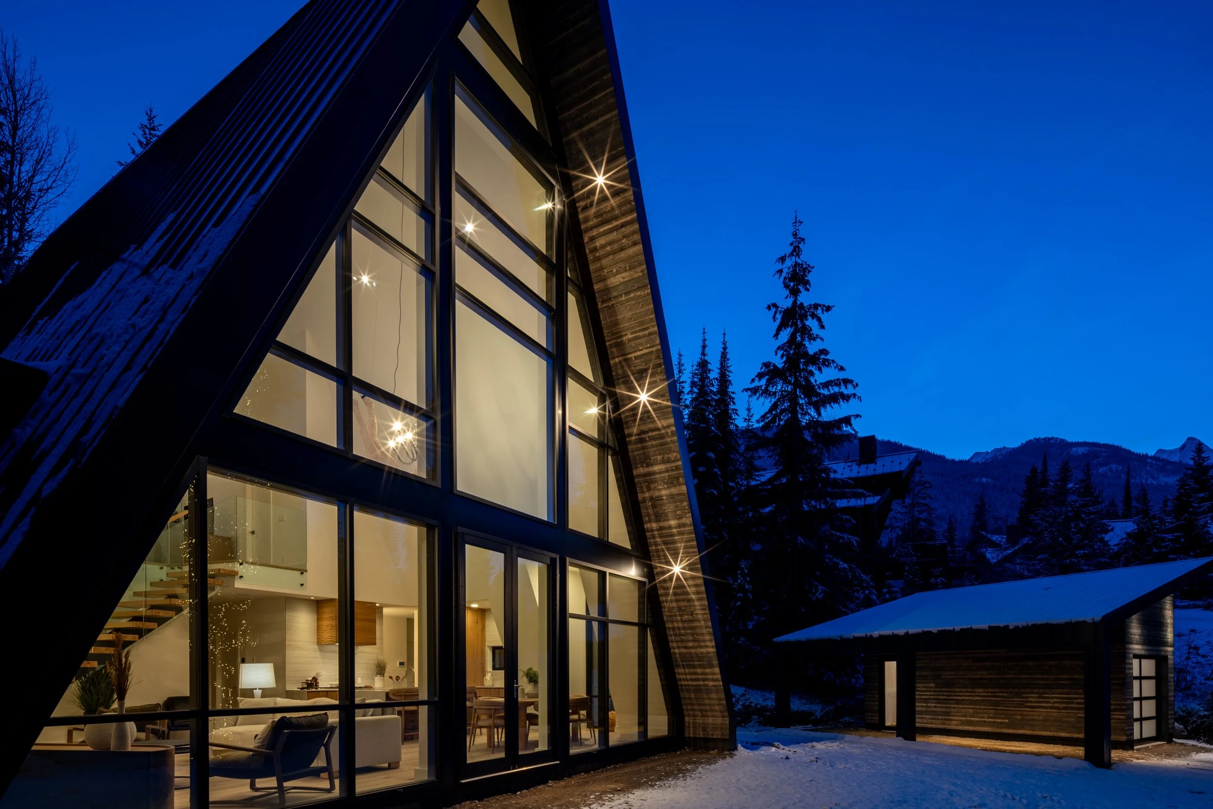 A-frame build at Kicking Horse Mountain Resort