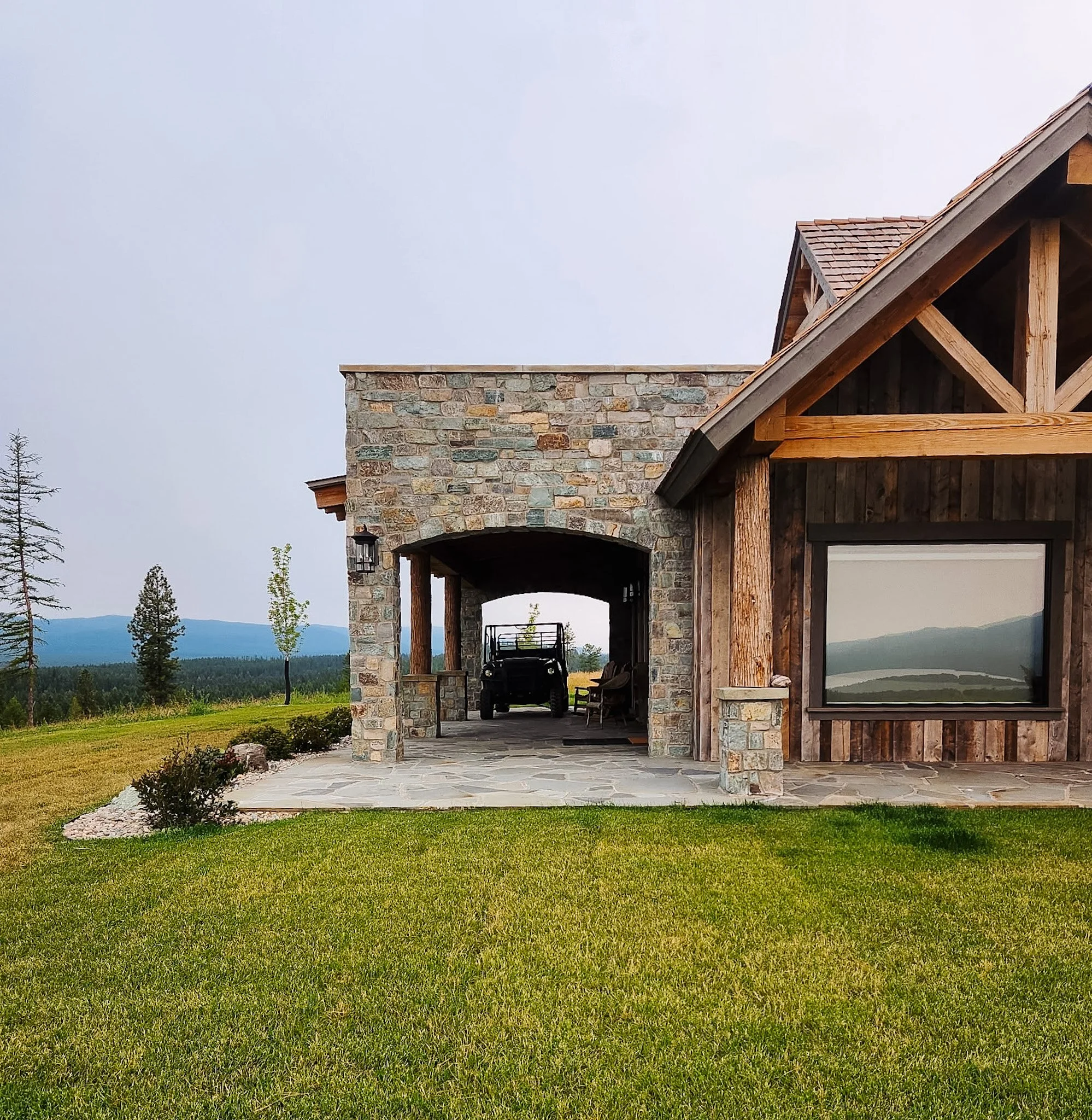 Exterior Masonry on a custom home in Flathead Valley Montana