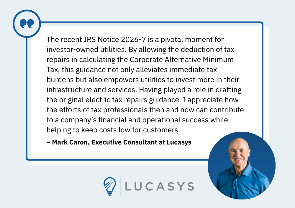 Recent IRS Notice 2026-7: Impacts on Corporate Alternative Minimum Tax for Investor-Owned Utilities