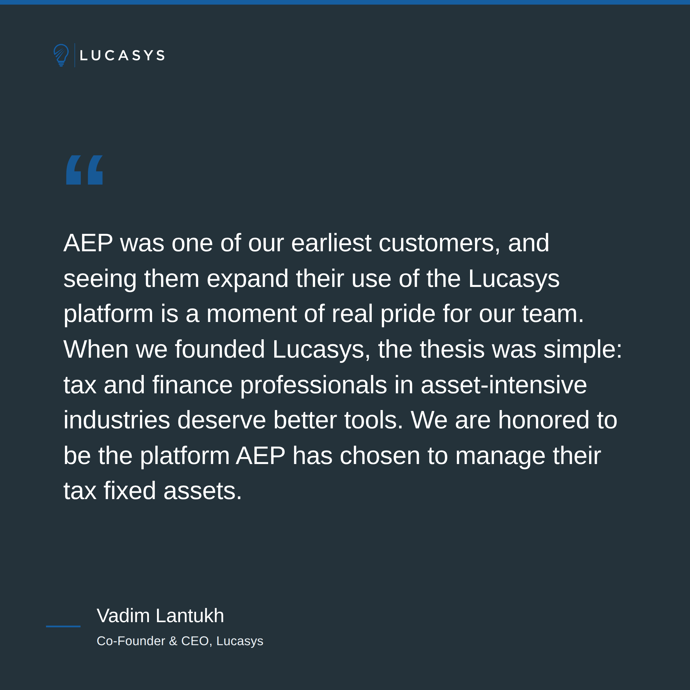 Lucasys to Deliver Tax Depreciation and Deferred Tax for American Electric Power