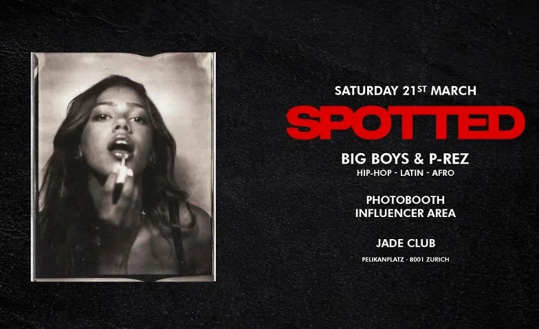 SPOTTED Party, Flyer, Jade Club, Zürich