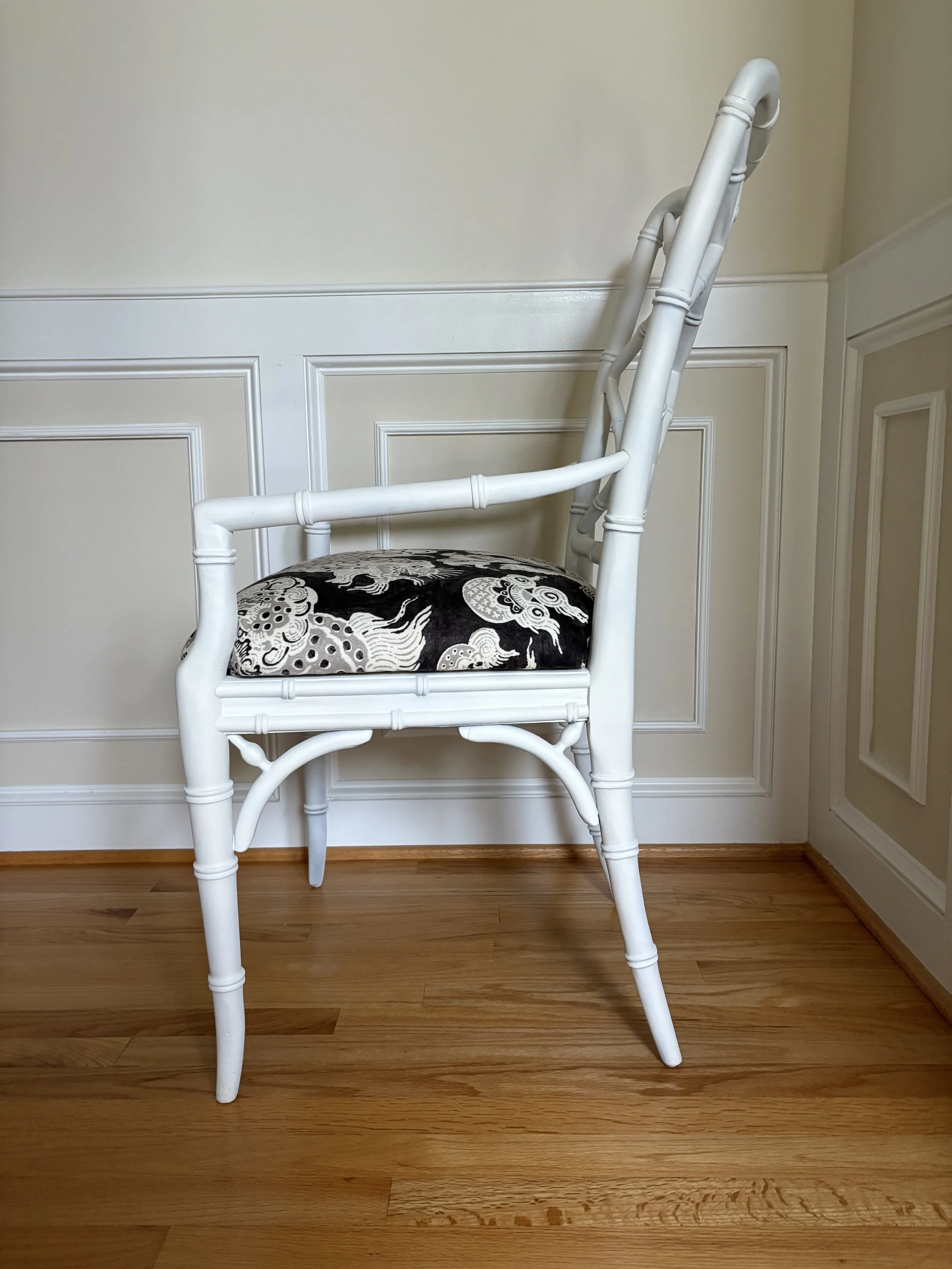 White Chinese Chippendale Chair