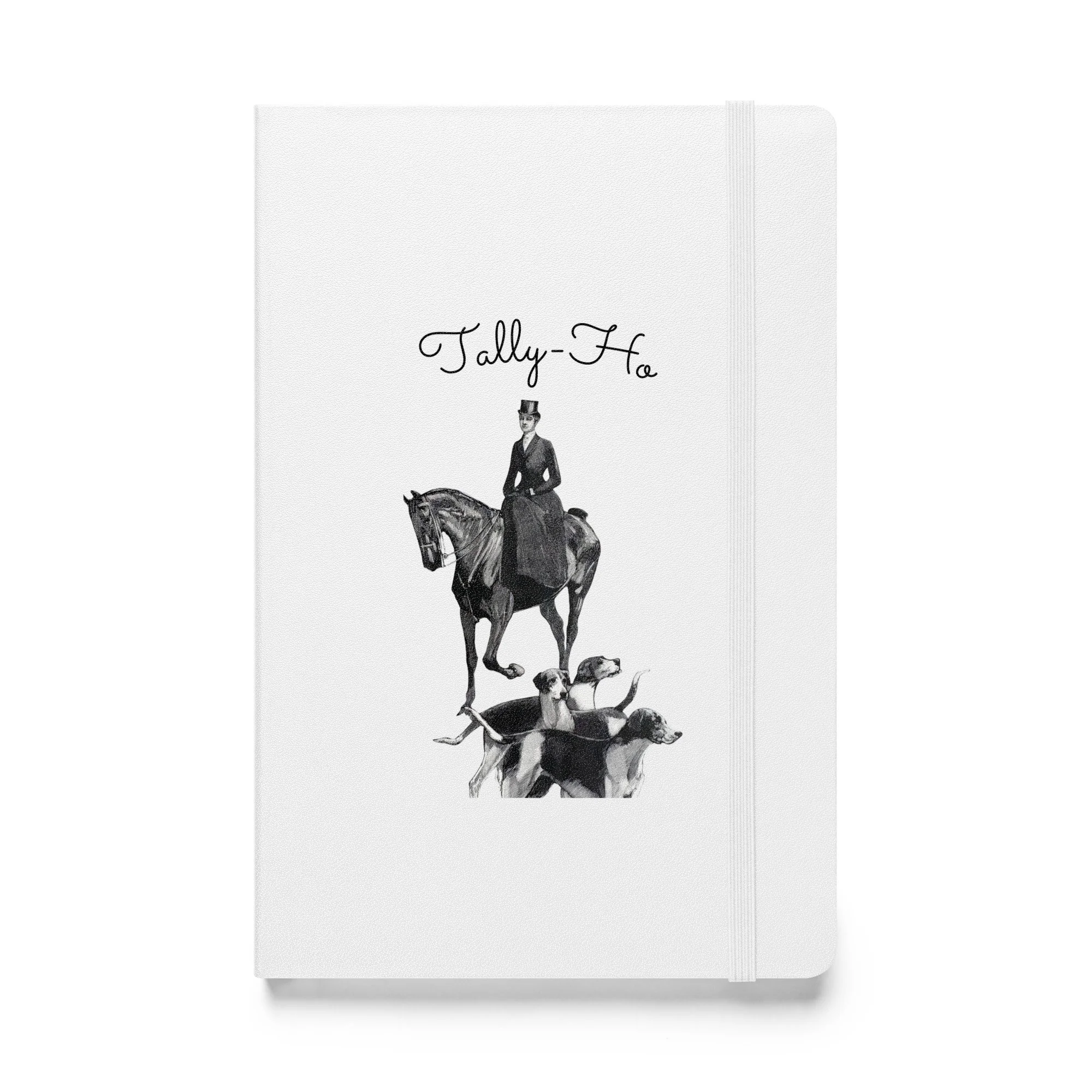 "Tally-Ho" Sidesaddle Rider with Hounds Hardcover notebook with pocket