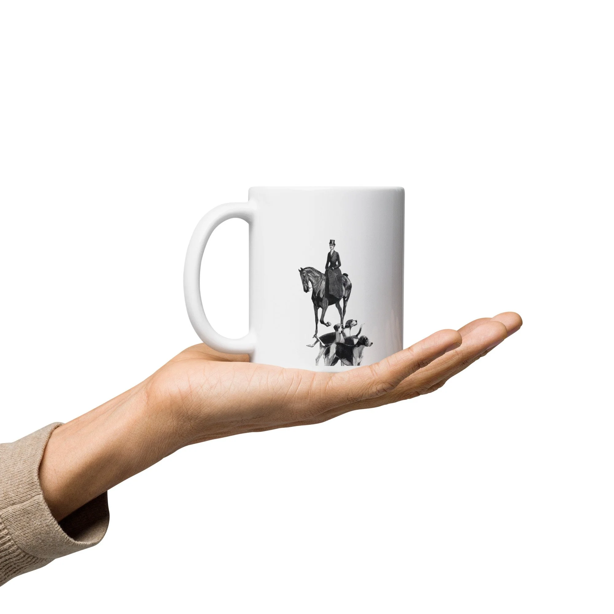Sidesaddle Rider with Hounds Mug - Plain
