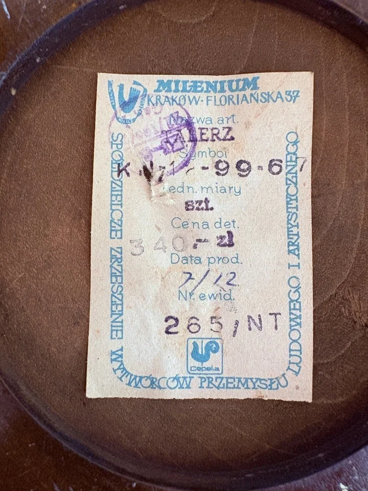 Original Milenium label from Floriańska Street