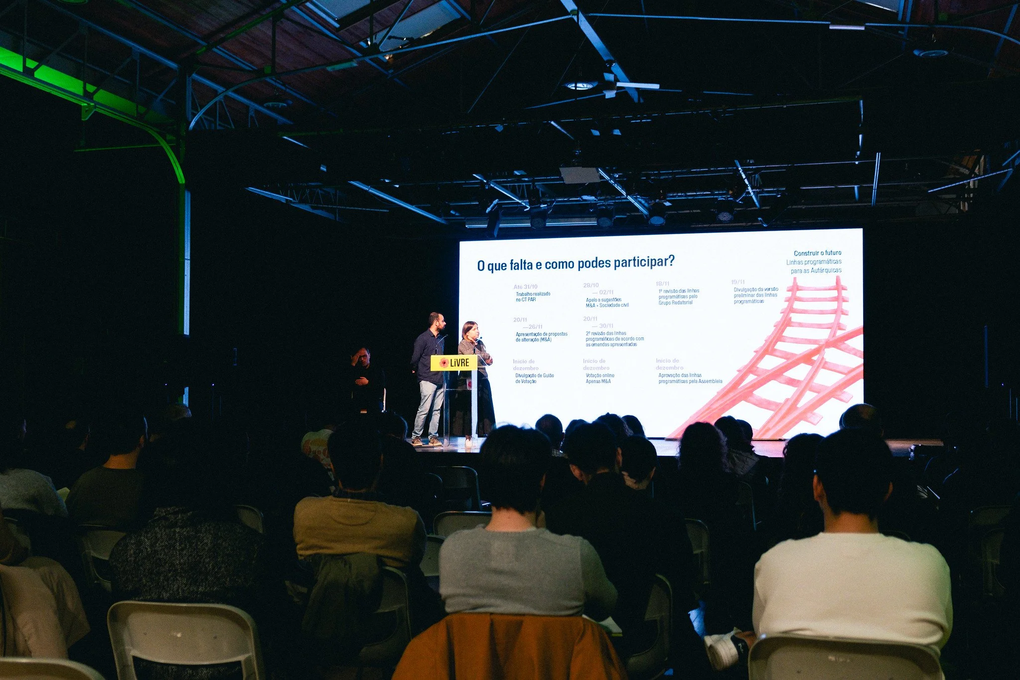 Cenografia e visuals do evento.