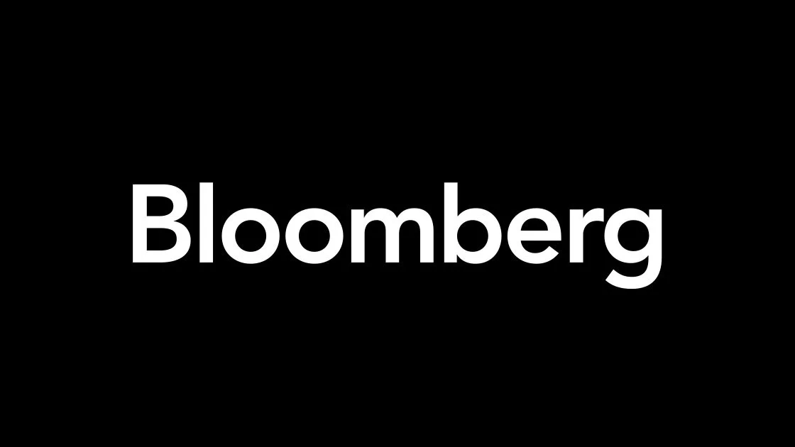 Bloomberg logo in white text on black background.