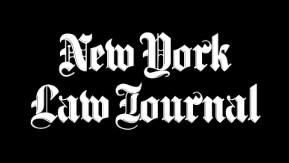 Text reading 'New York Law Journal' in blackletter font on a black background.