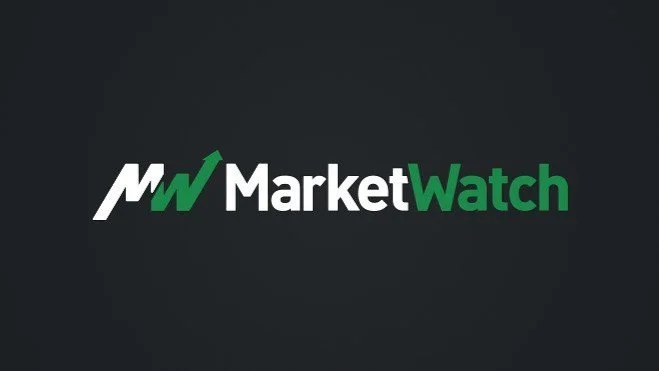 MarketWatch logo with black background, white and green text, and a stylized upward trending line graph.