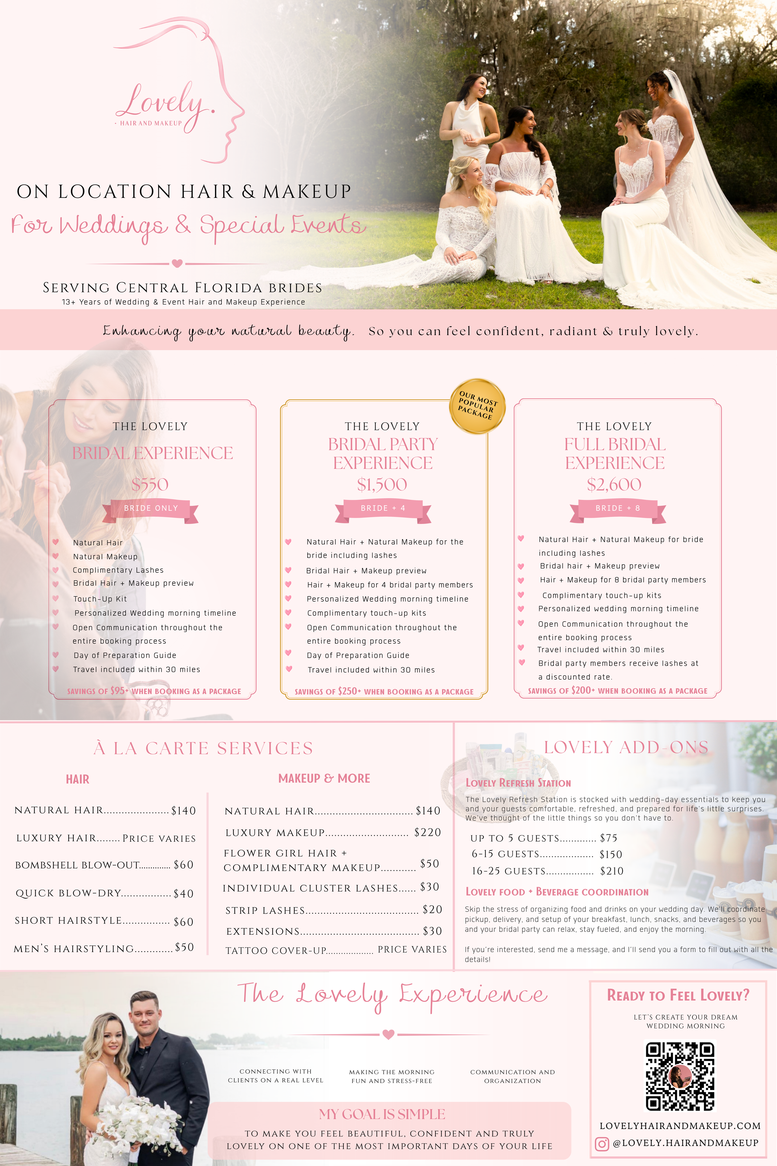 Lovely hair and makeup pricing