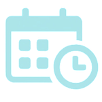 Calendar icon with a clock overlay