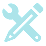 Icon of a wrench and screwdriver crossed over each other