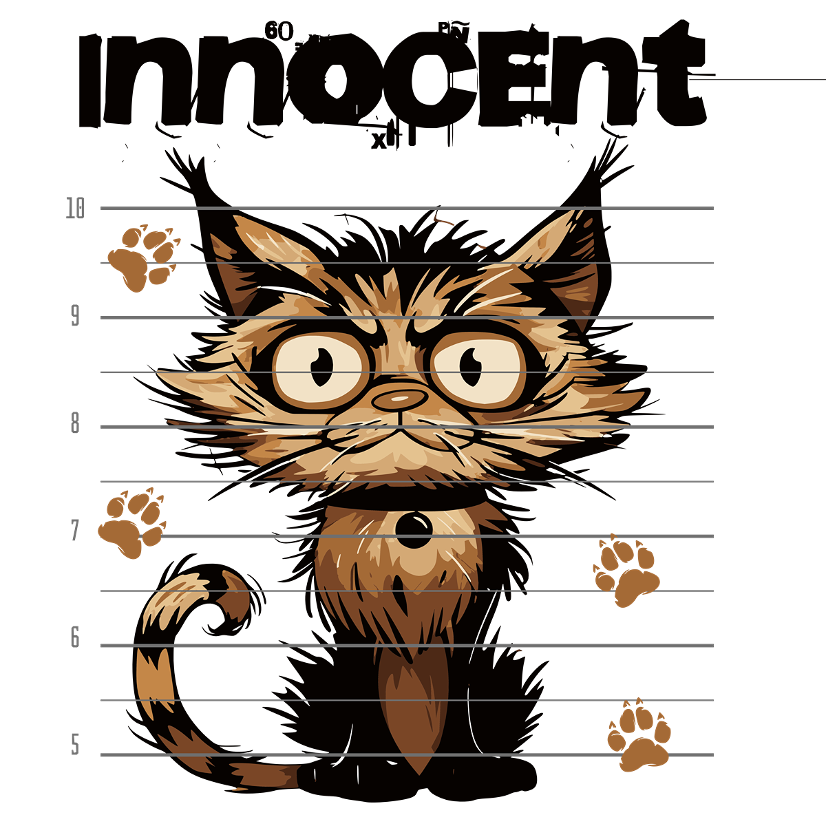 innocent - Shaggy Bandit Cat in the Police. Funny Animal.png