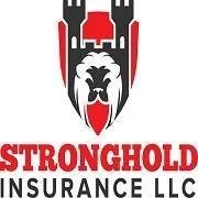 Stronghold Insurance LLC logo featuring a stylized lion's head with a castle-like structure above