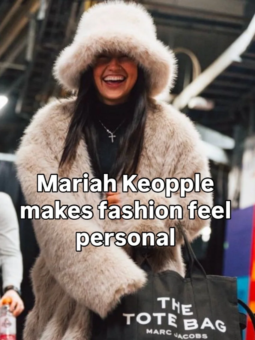 Mariah Keopple stands out because her style does not end with what she wears. Through @riahthelabel, she has turned fashion into a fuller expression of identity, creativity, and authorship. A lifelong creative, she taught herself to sew in 2020, late