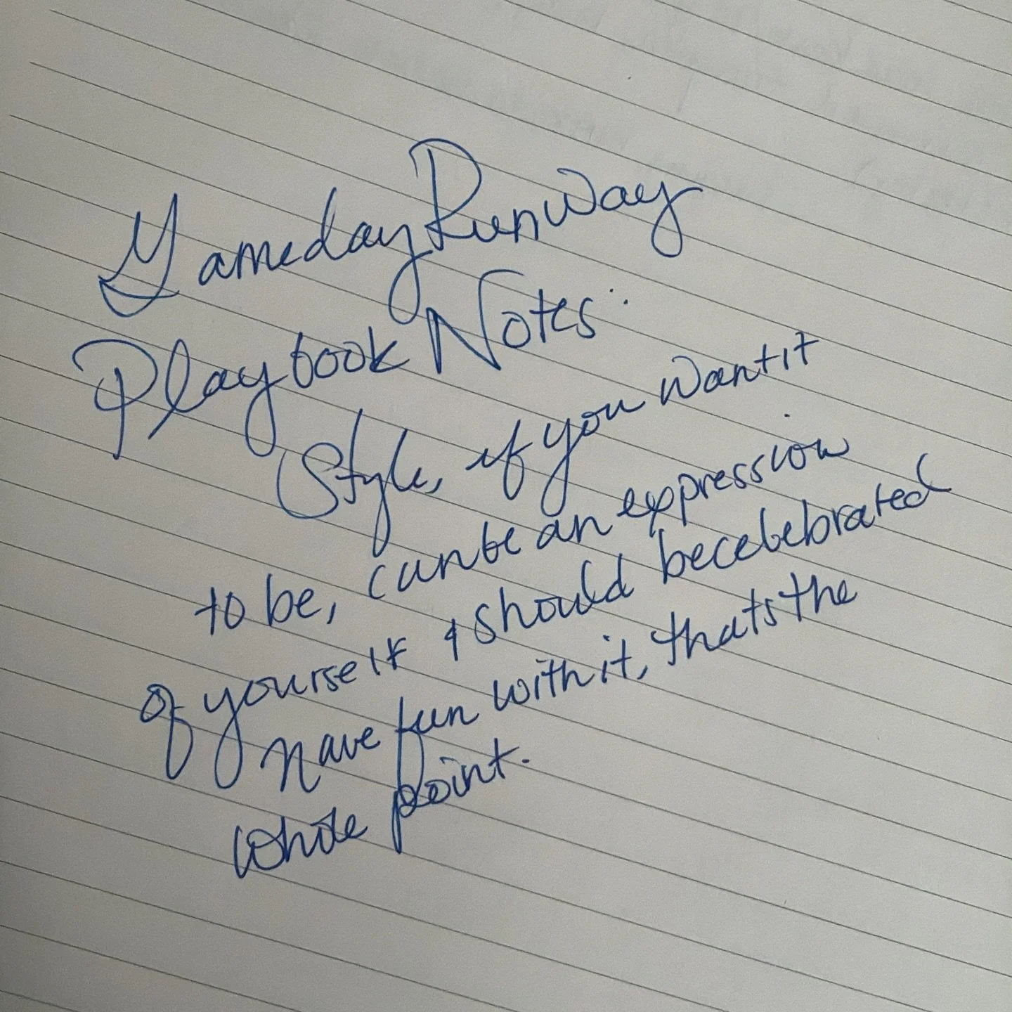Gameday Runway Playbook Notes ❤️
Little notes about style, confidence and self expression ✨

#gamedayrunway #style #playbook #confidence #selfexpression