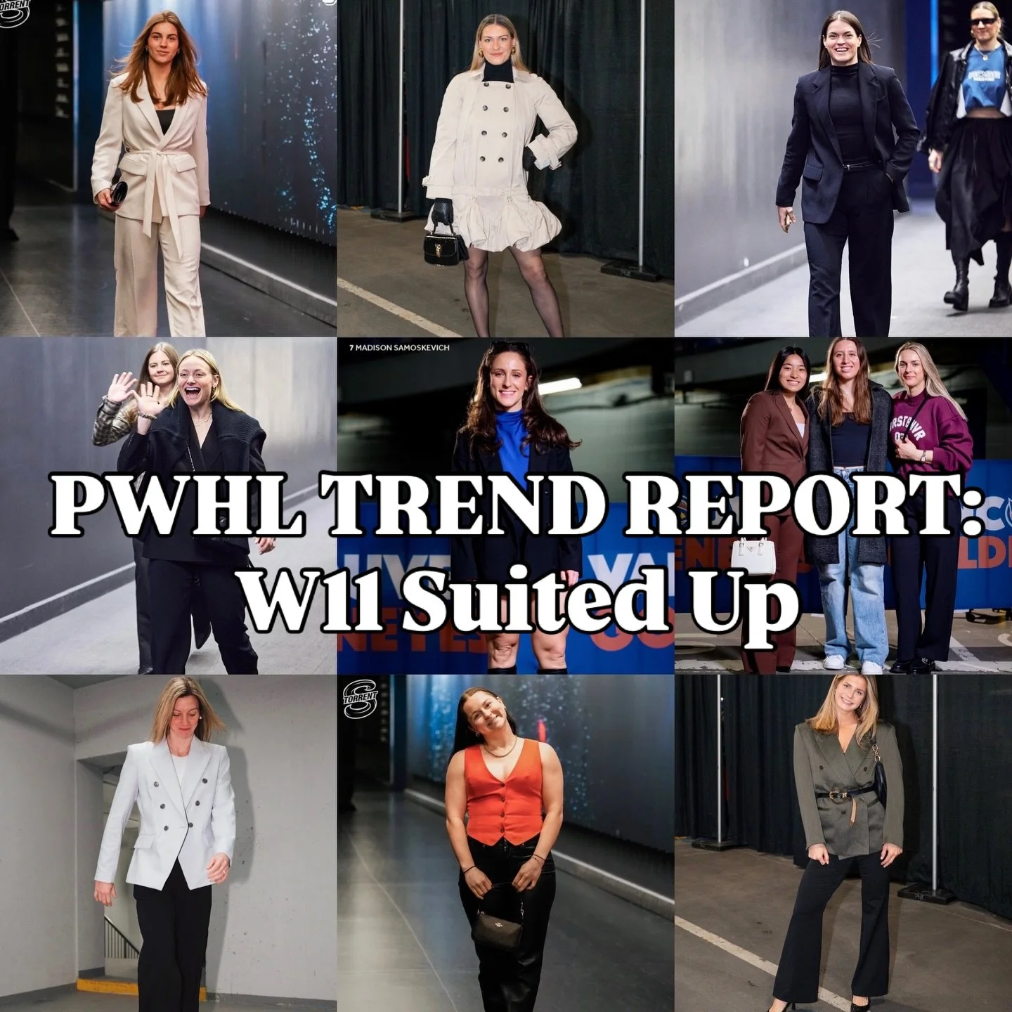 PWHL Trend Report W11: Power Suit Play 🏒🏆✨ Though the NHL may have dropped its suit dress code, these women showed us suiting is still cool, sharp, playful, and full of personality. Swipe through for my notes ➡️ Suited up on and off the ice, and th