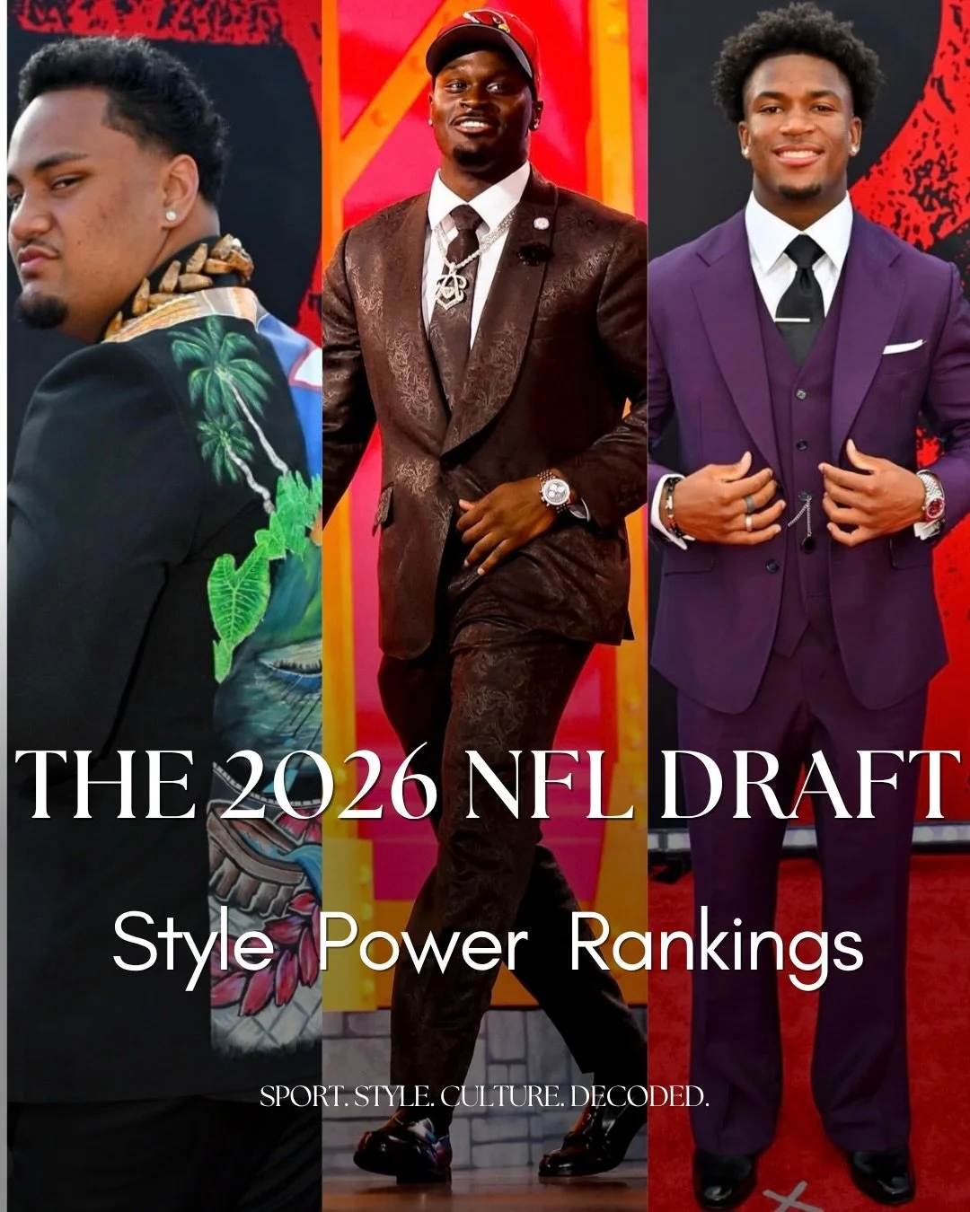 NFL Draft 2026: Where the fits told the stories before the handshakes did.

This rookie class showed OUT. Hand-painted heritage, Comic book linings, Family photos sewn inside three-piece suits, Late-mother tributes embroidered on lapels, Brother-to-b