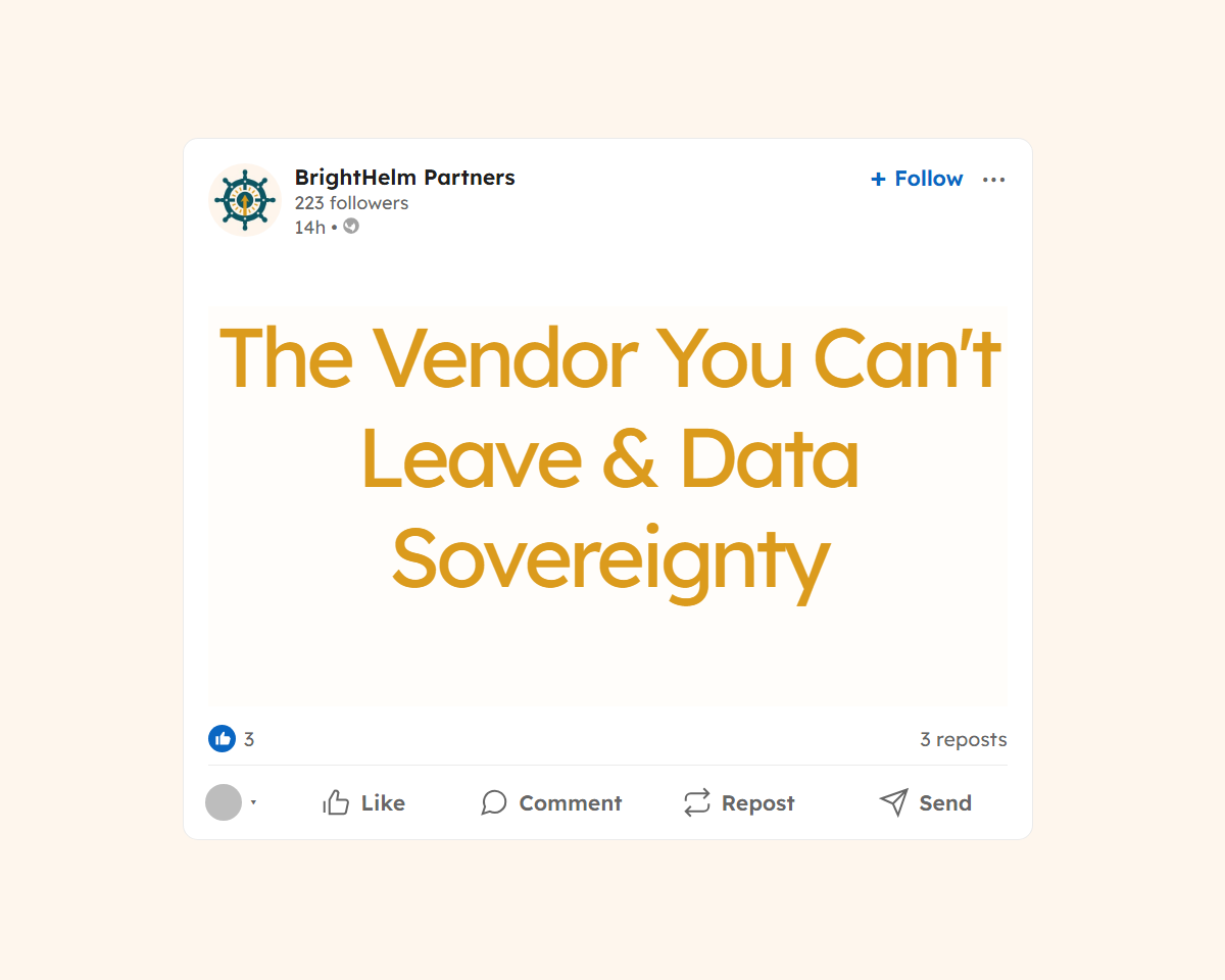 The Vendor You Can't Leave &amp; Data Sovereignty