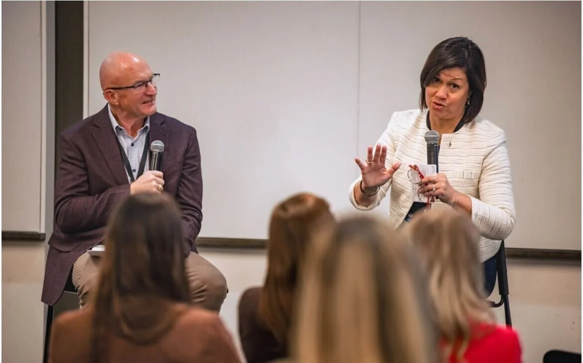 Dean Robison, SVP of Salesforce, with JoAnne Bass, 19th Chief Master Sergeant of the Air Force