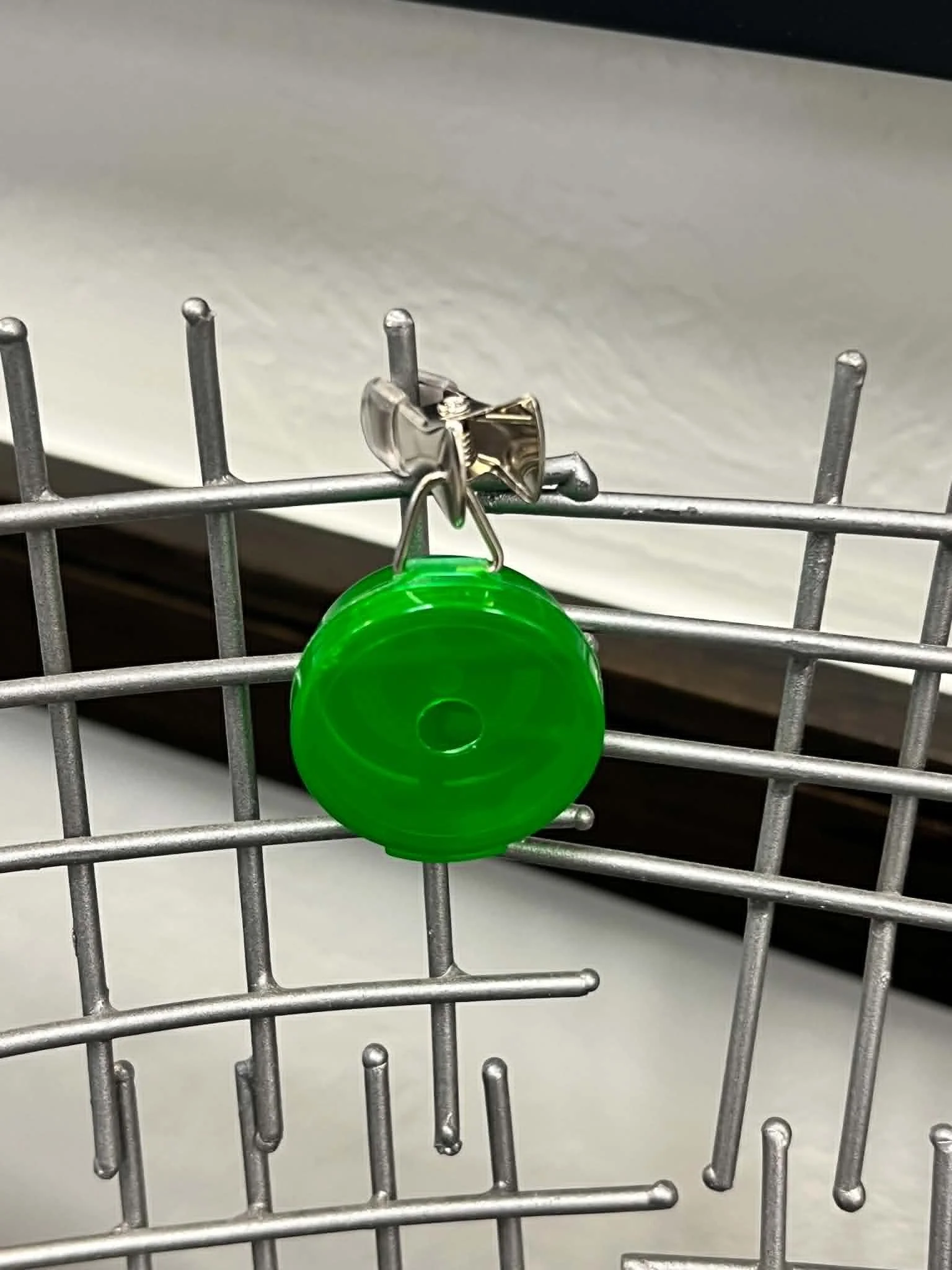 Hanging hide scent vessel for canine nose work and scent work training, designed for elevated odor placements.