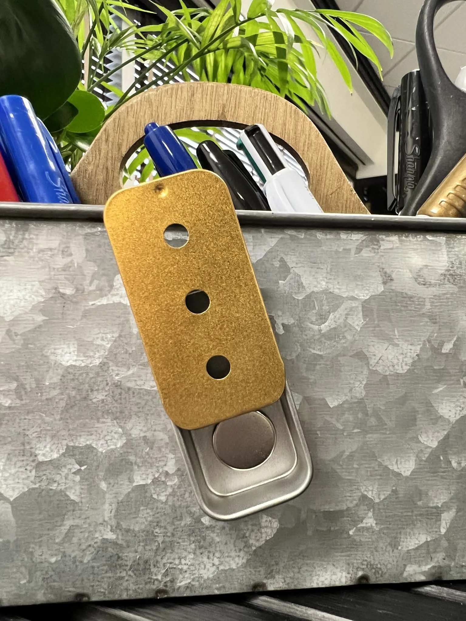 Gold magnetic slider tin for scent work container use