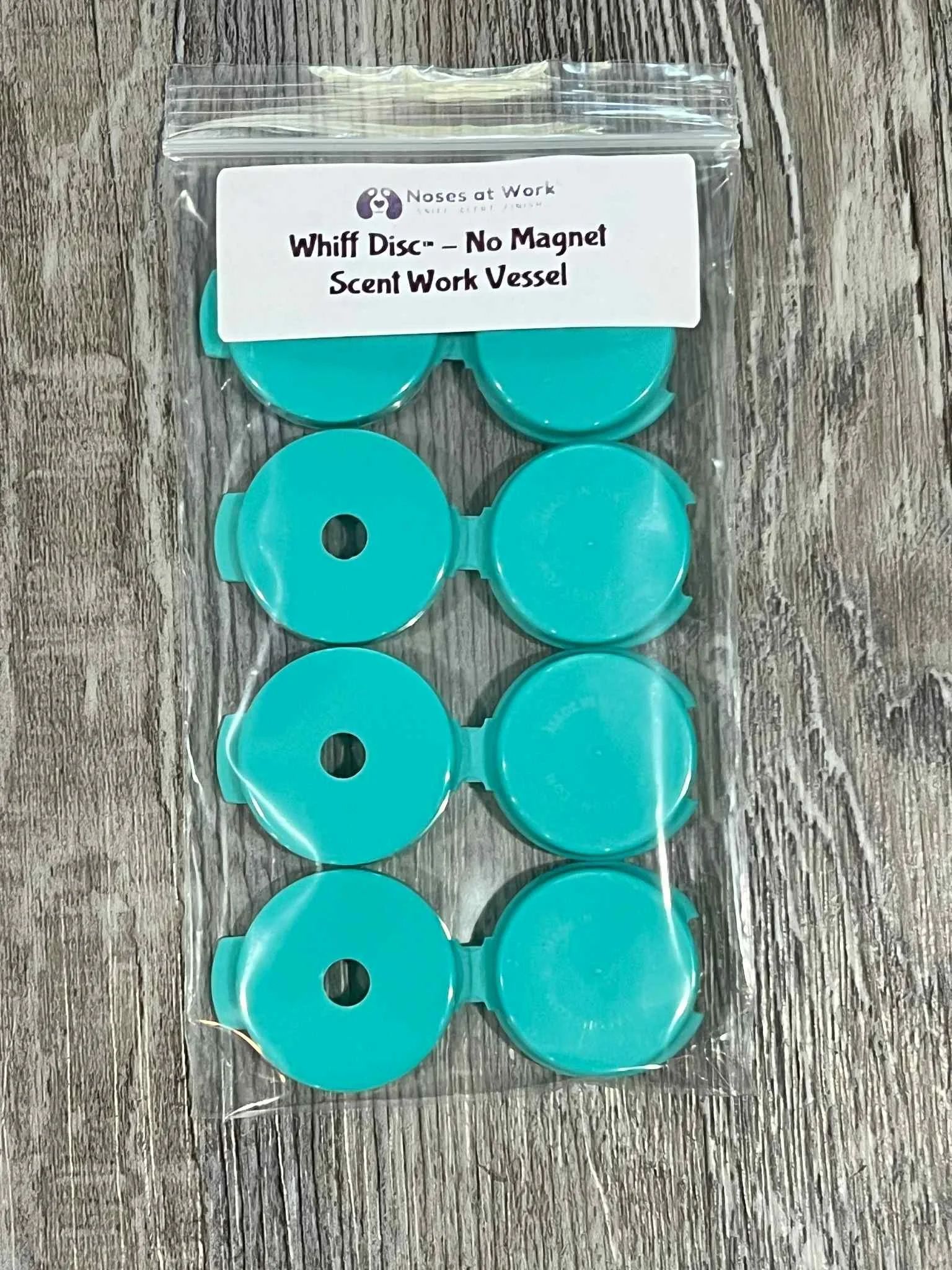 Small hinged scent work disc for K9 nose work, discreet odor vessel for training and search exercises