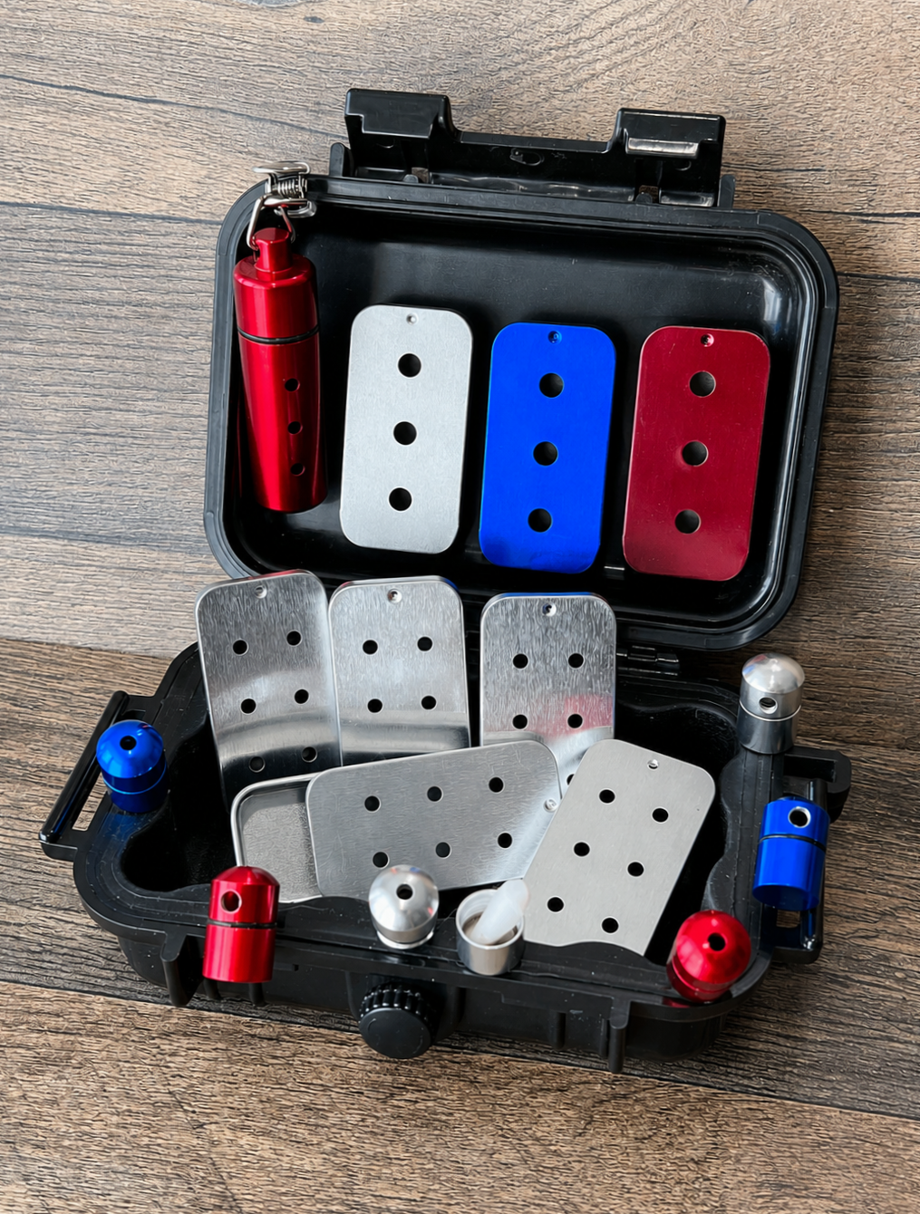 Scent Work Vessel Kit with Hard Case – Slider Tins, Hanging & Nano Hides
