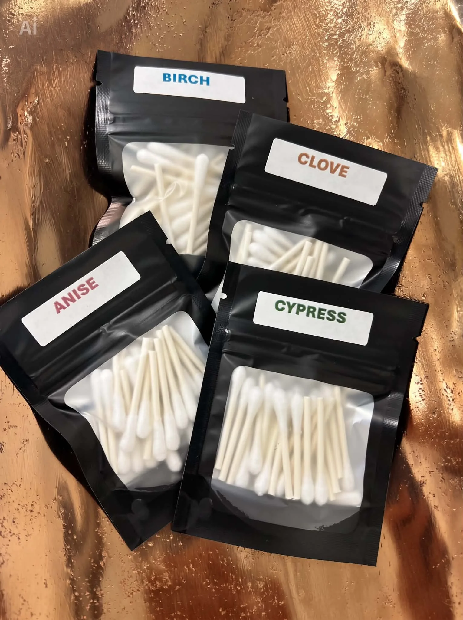 Birch, Anise, and Clove, Scented Q-tips for AKC Scent Work.
