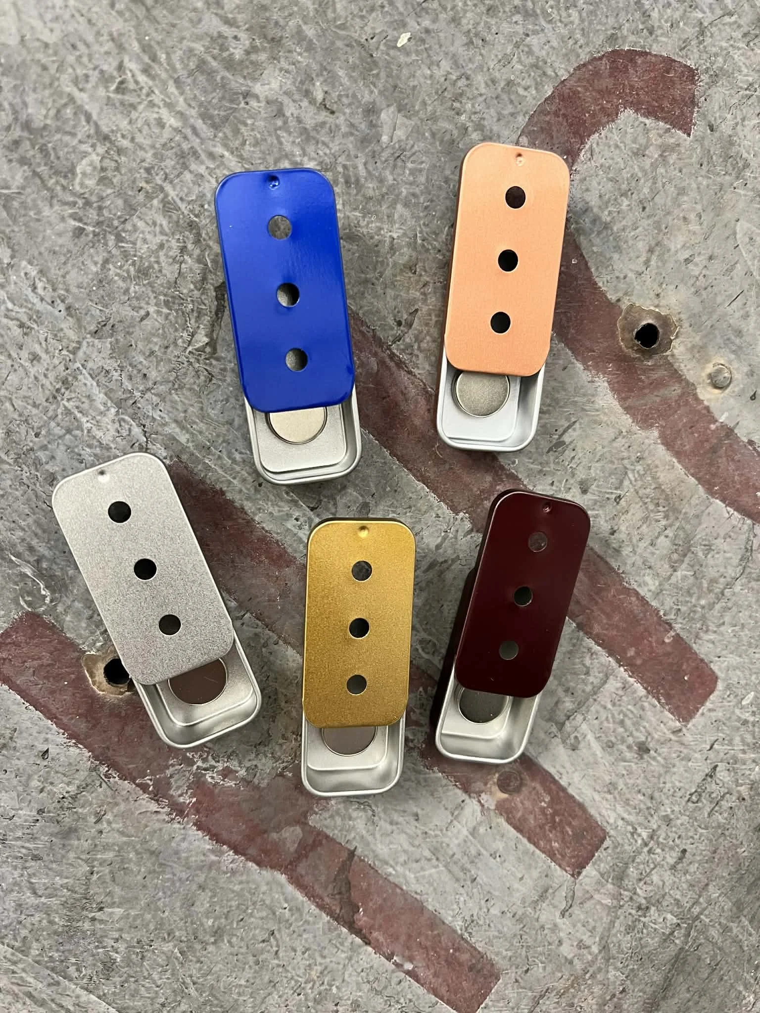 Three-Hole Magnetic Slider Tins for Scent Work