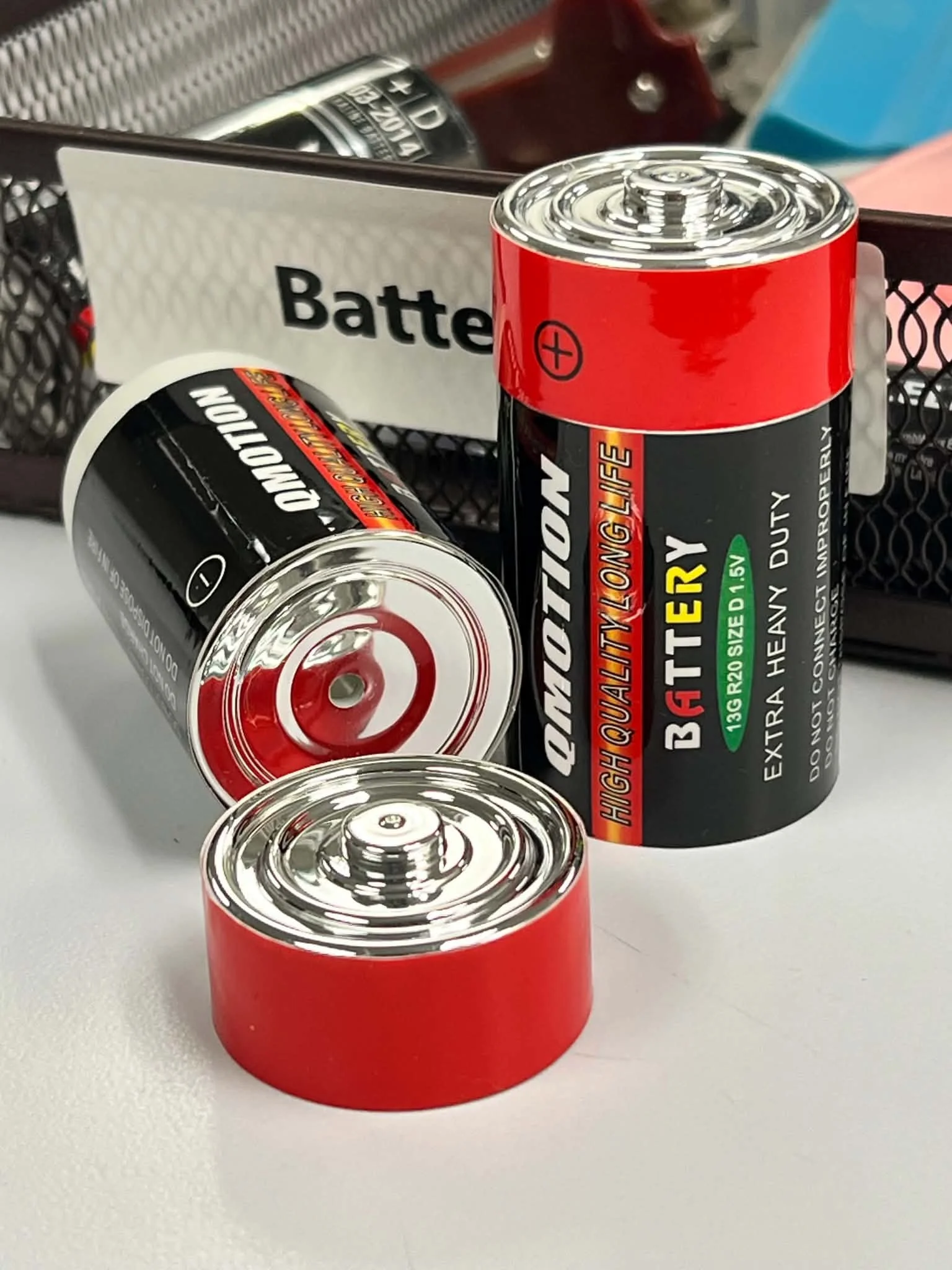 Realistic battery vessel for scent work supplies, nose work training, trial hide placement, and advanced search scenarios.