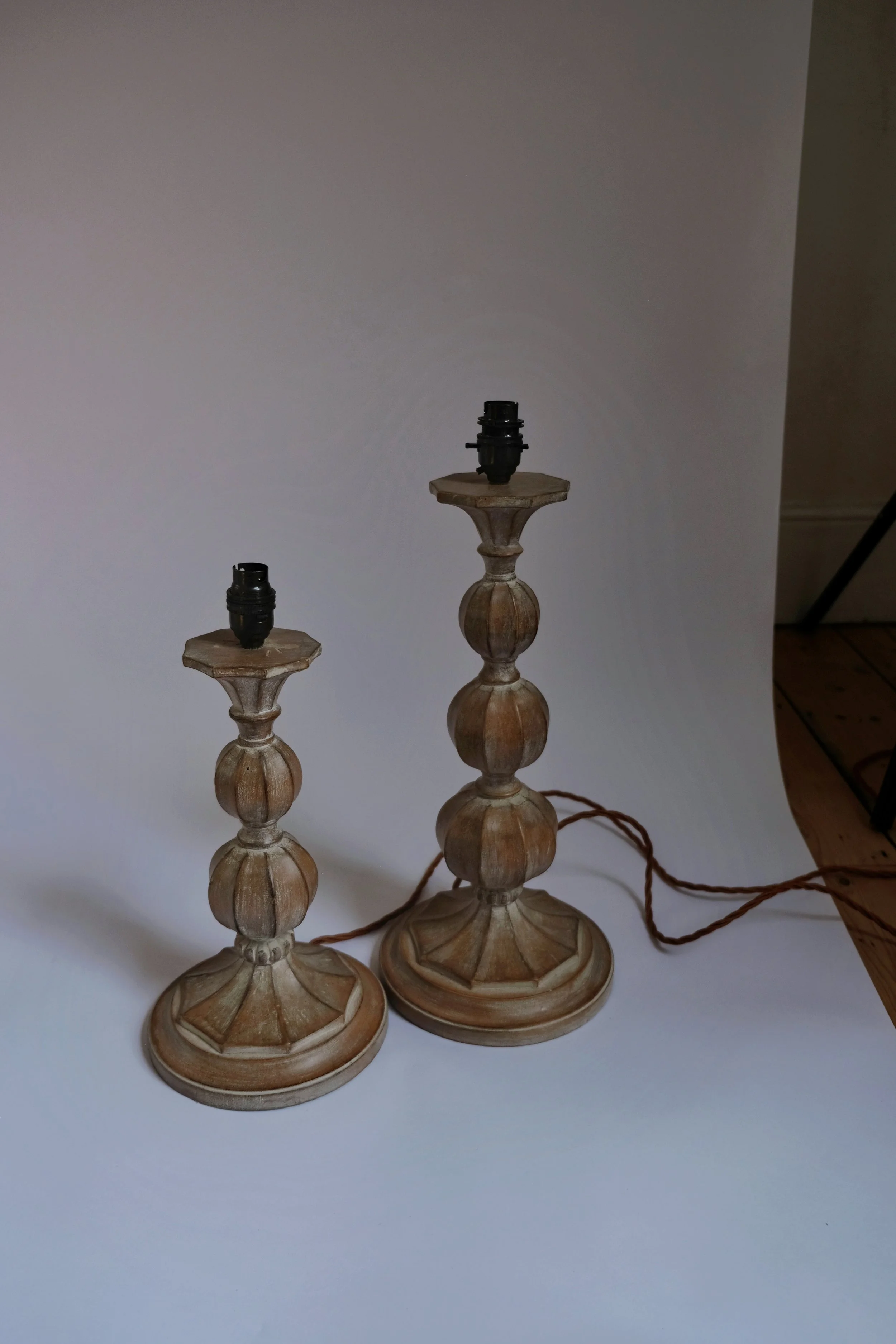 Limed Wood Table Lamps