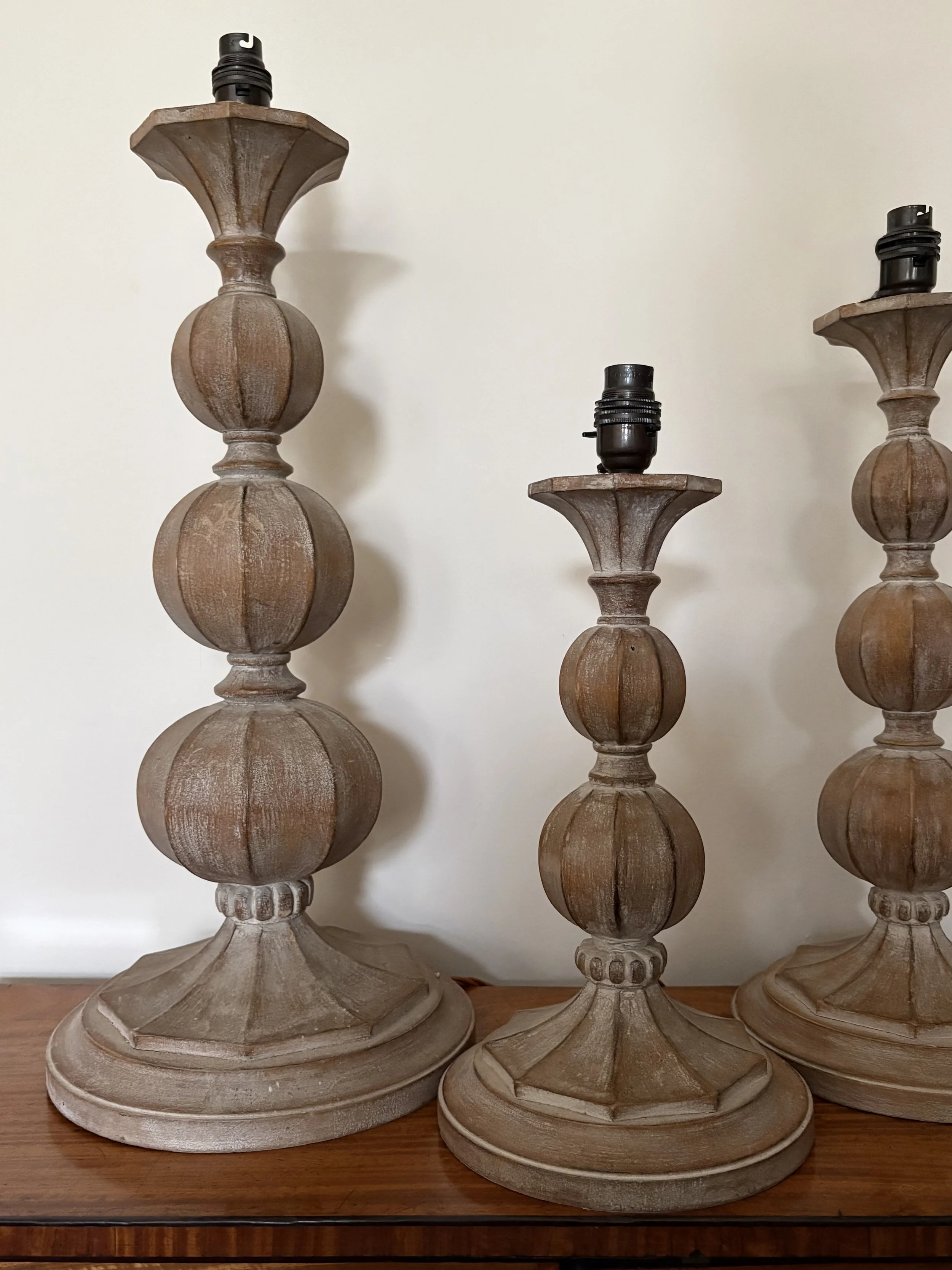 Limed Wood Table Lamps