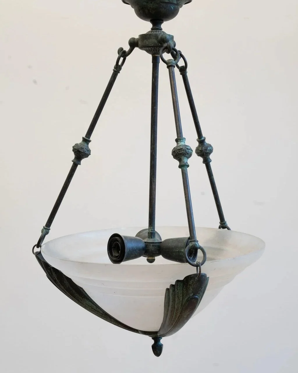 Art Deco style Verdigris Ceiling Light