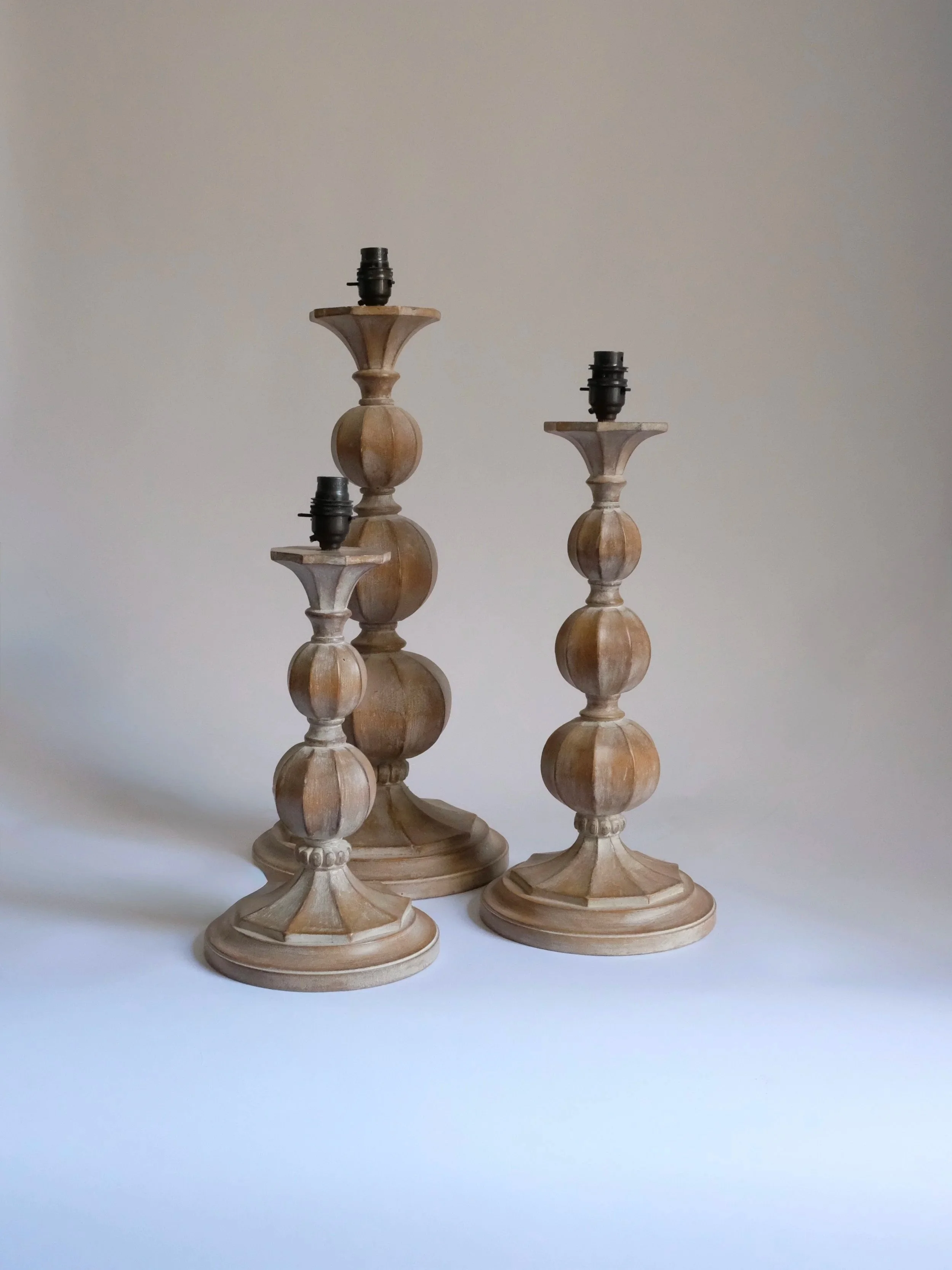 Limed Wood Table Lamps