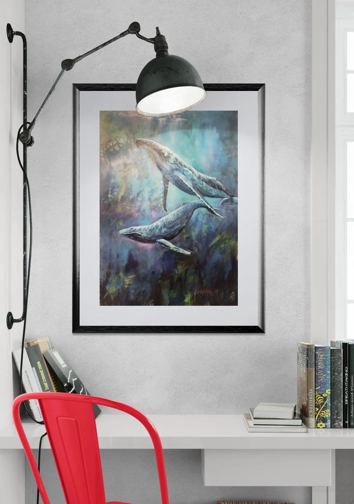 Study desk with a metal chair.jpeg