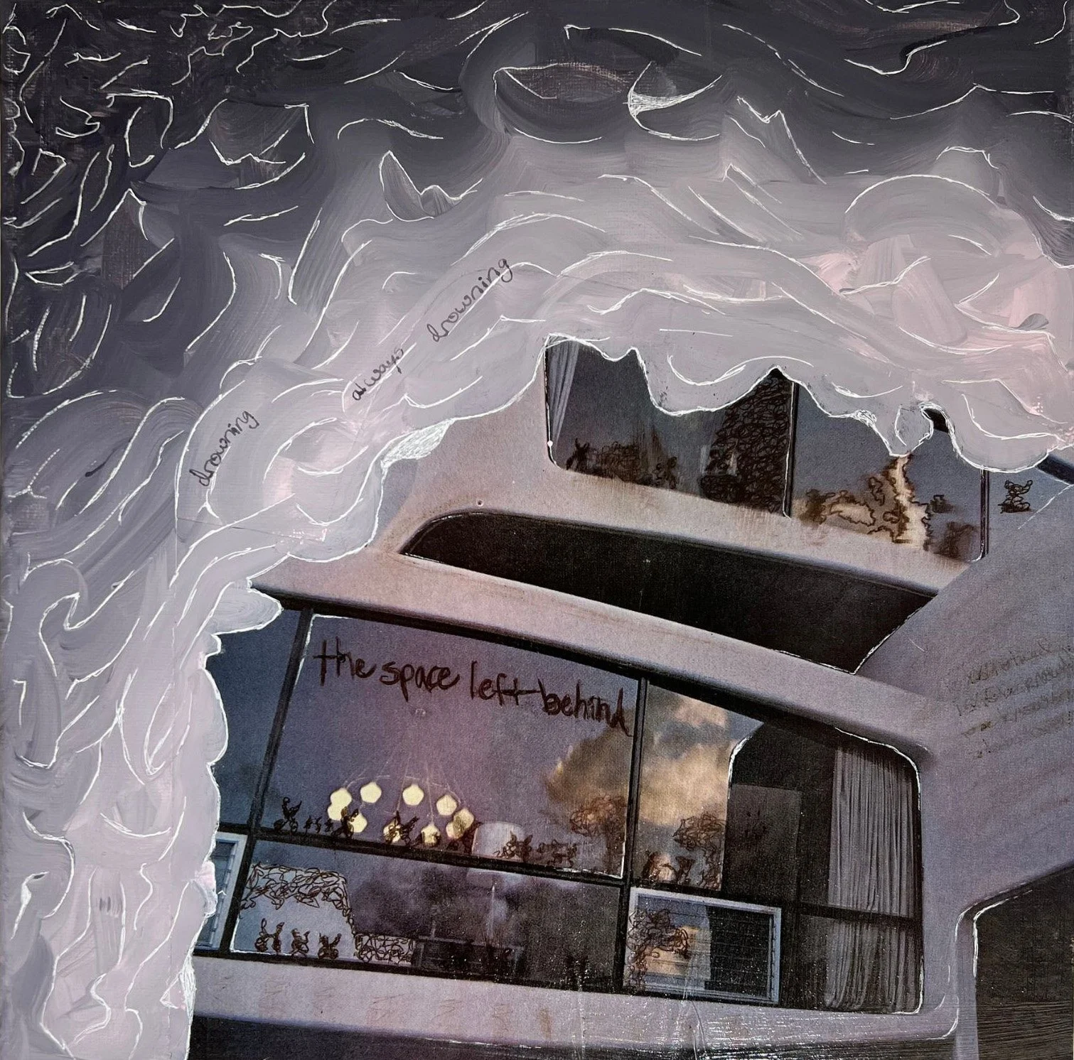 The Space Left Behind
Magazines, acrylic paint, pen, 2023