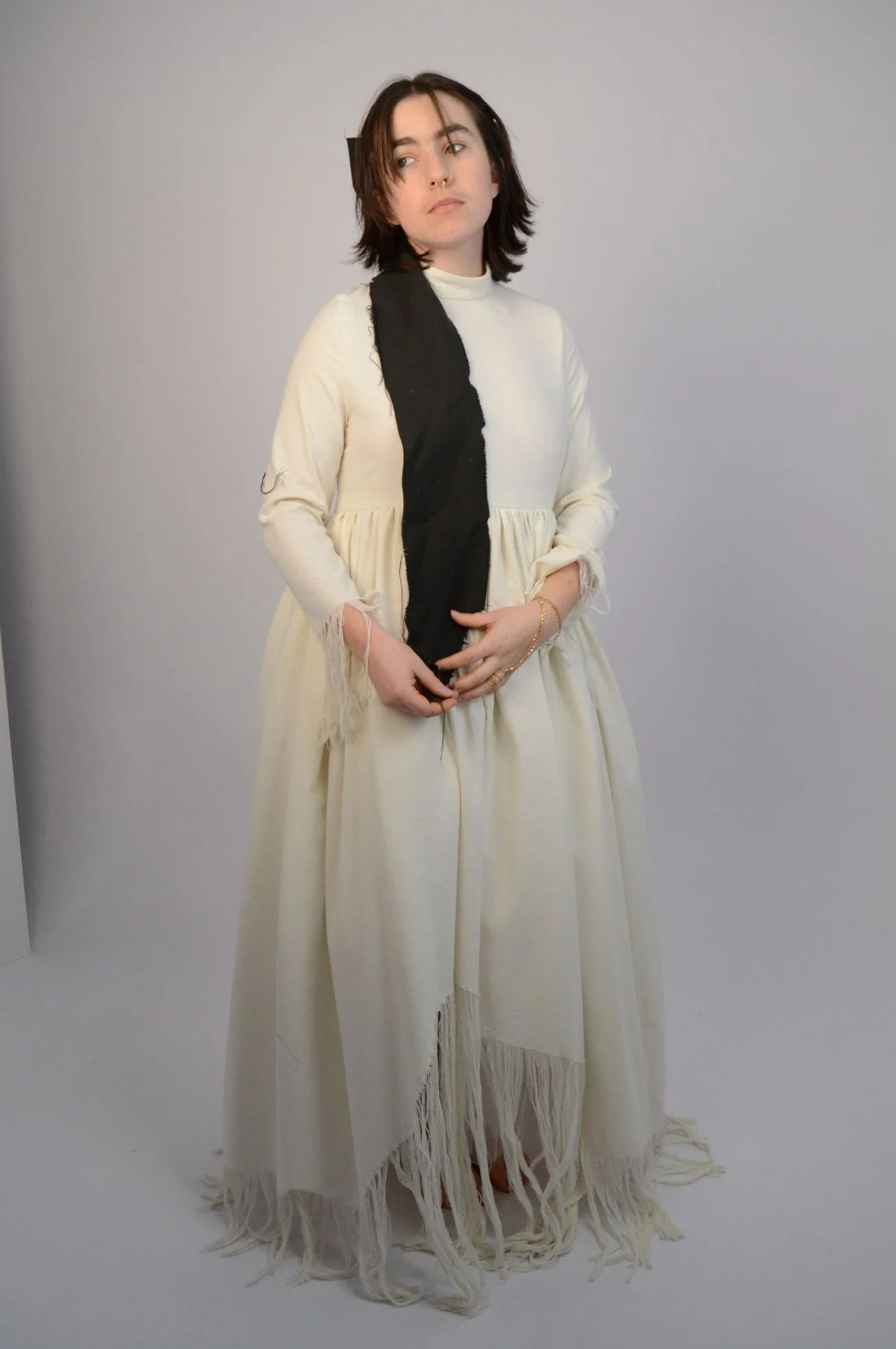 Compromise (bride)
Silk noil, wool suiting, 2025