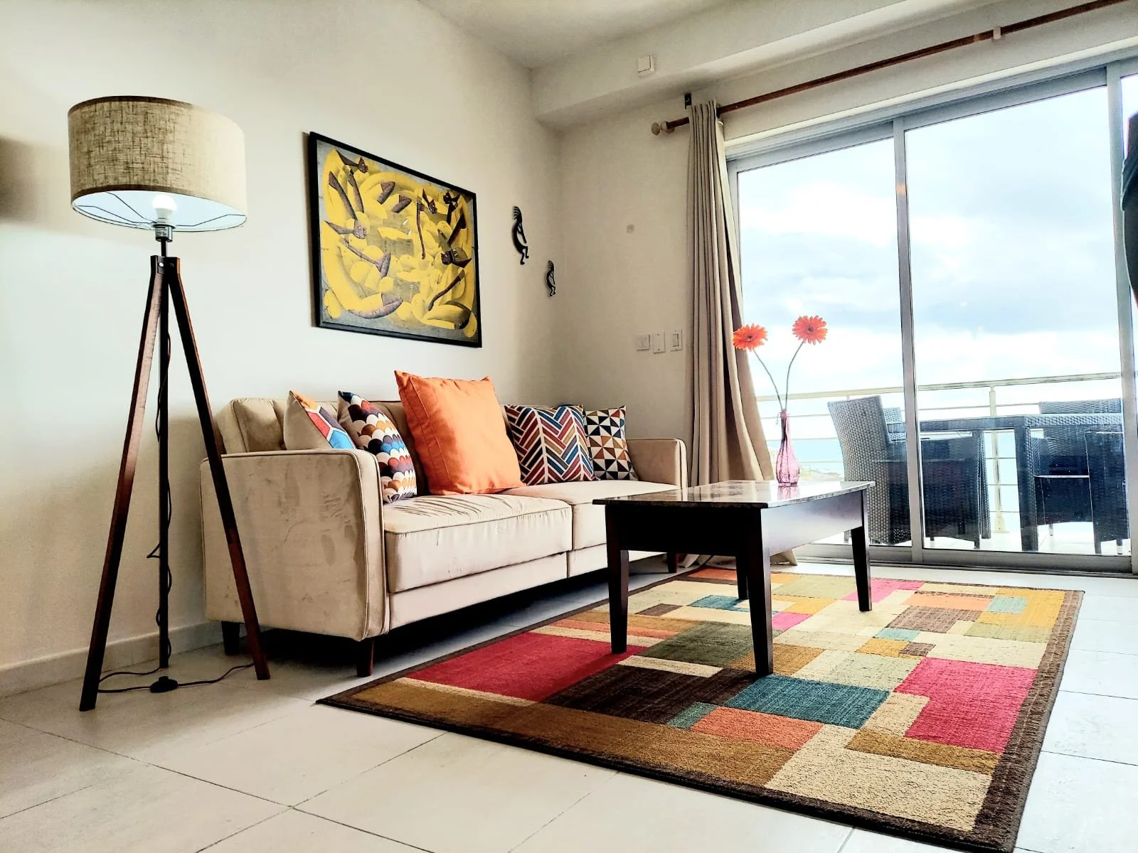 Living area overlooking the Atlantic Ocean
