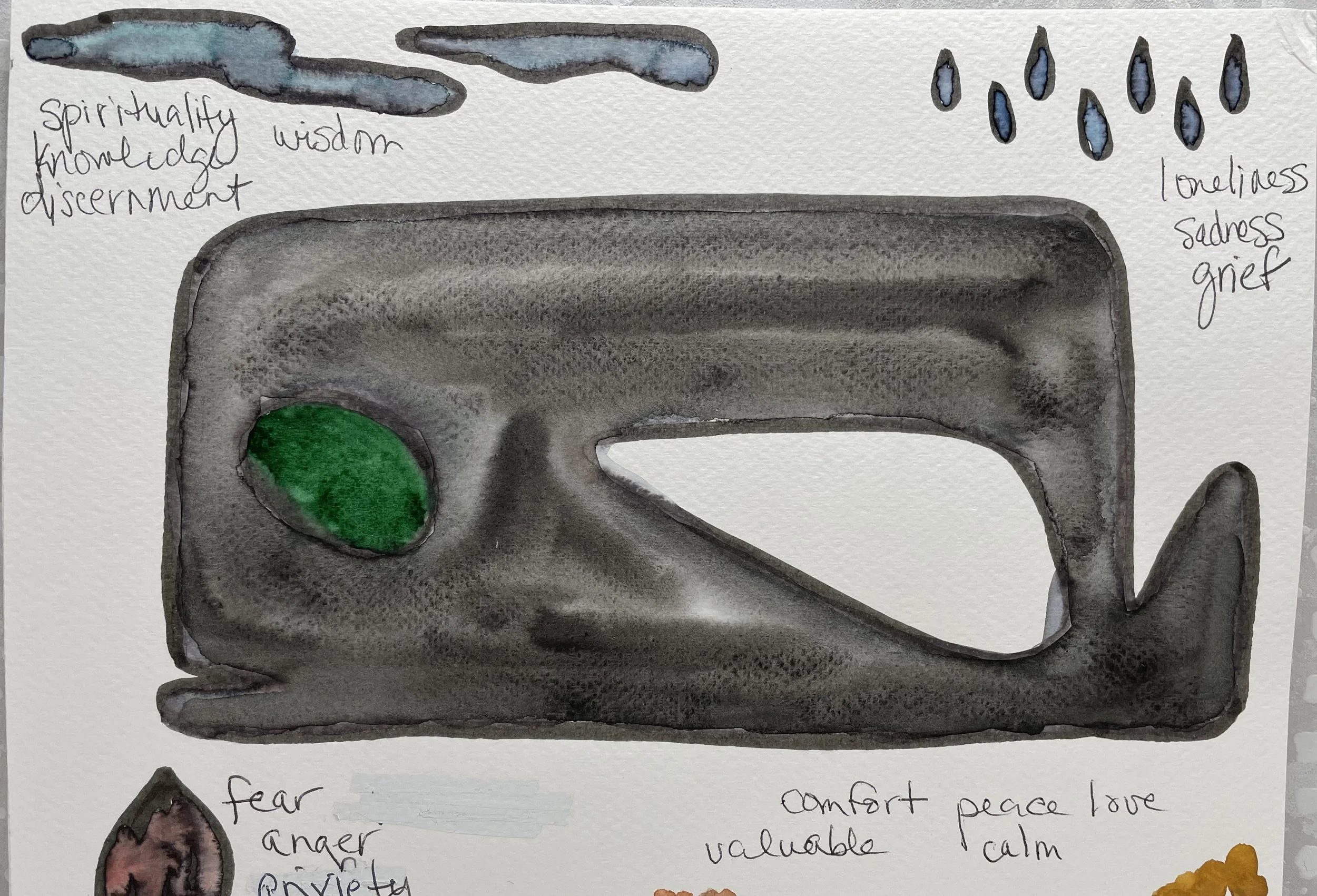 Animal with Air, Water, Earth, Fire Symbols in Corners