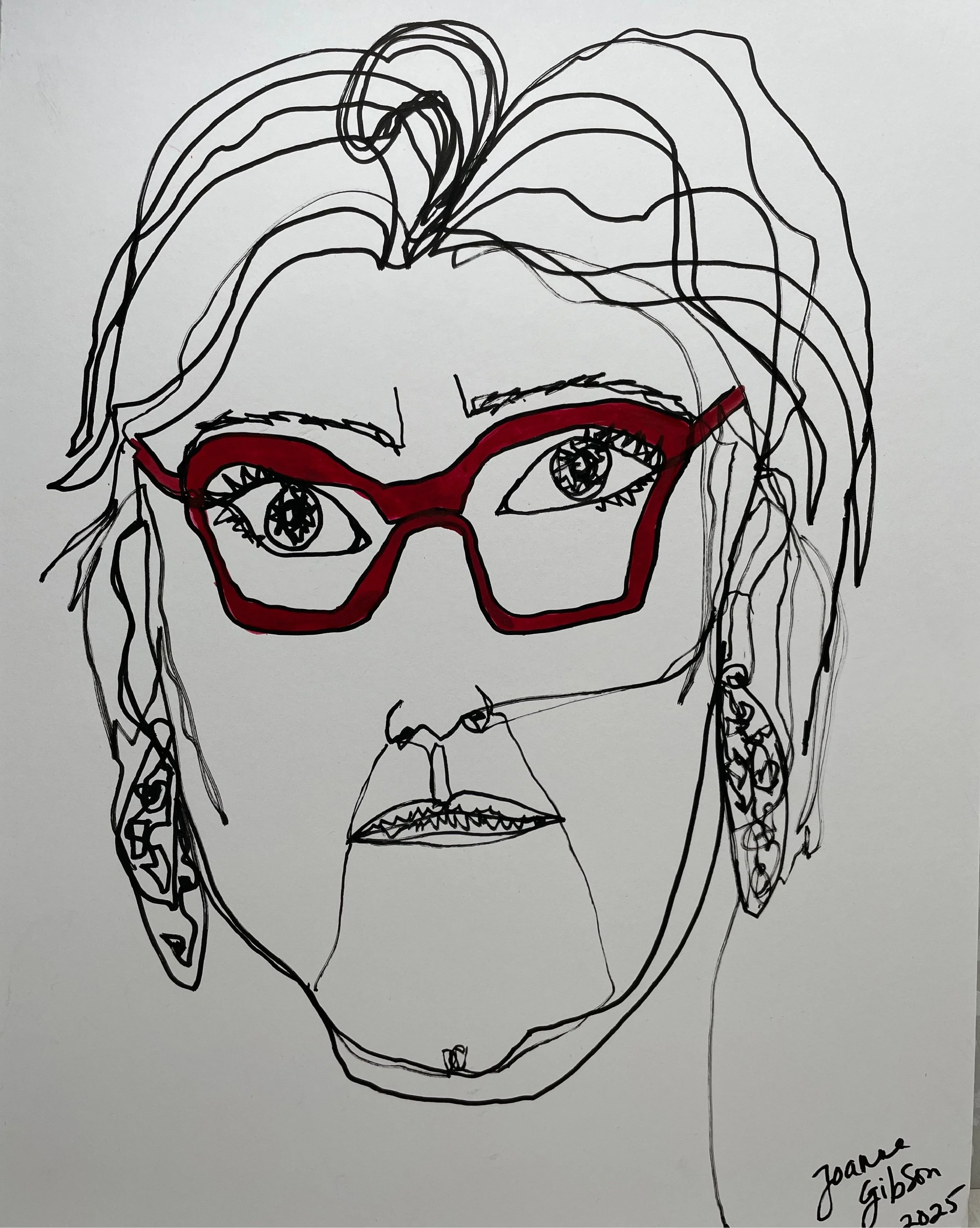 Self-Portrait Continuous Line Drawing 
