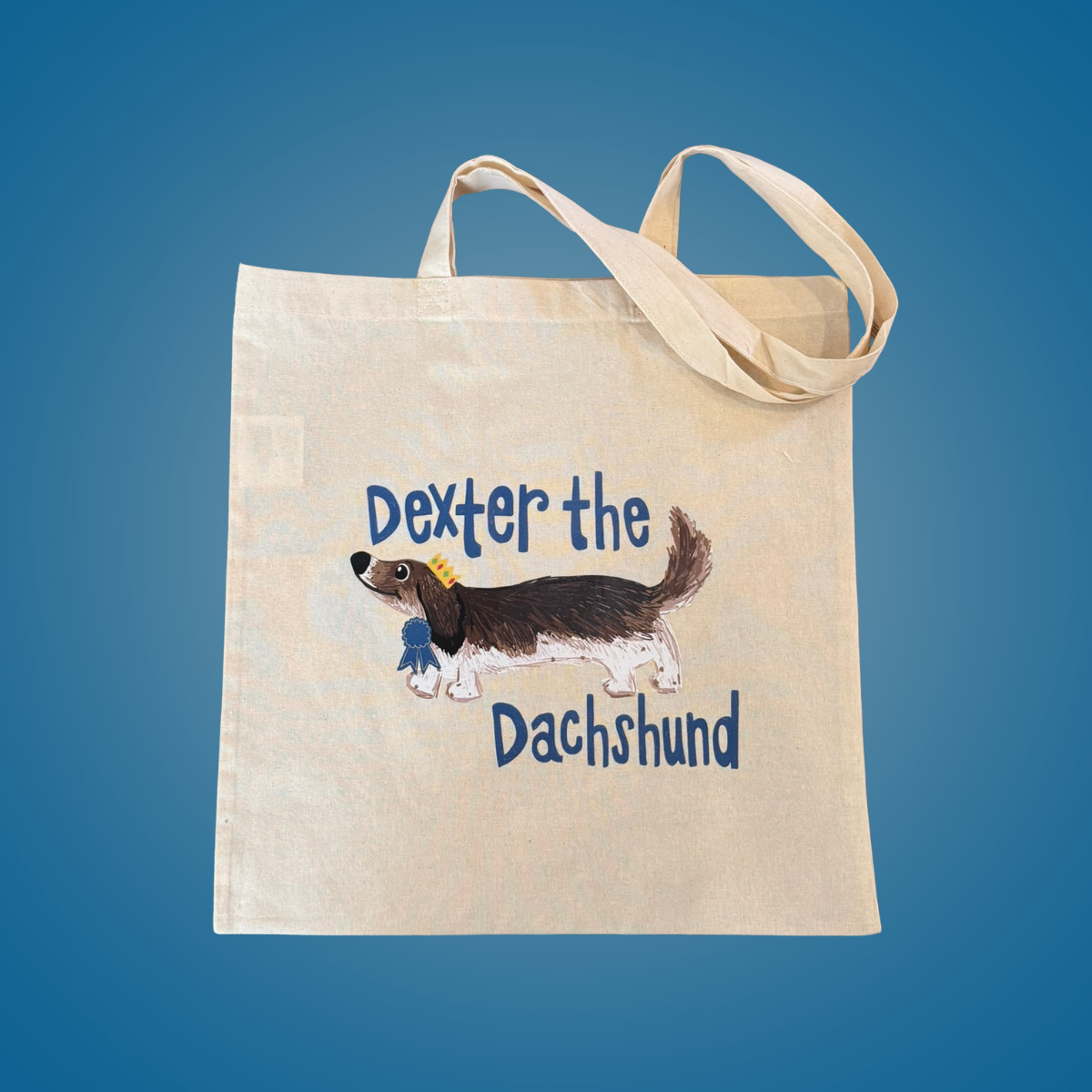 Dexter the Dachshund Canvas Tote