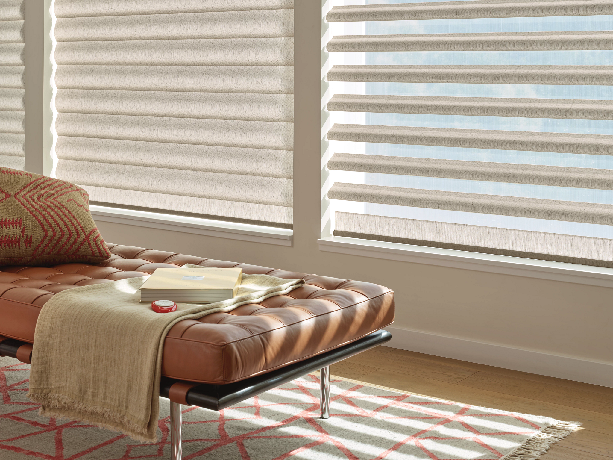 Pirouette® Sheer Shade Shown Both Open & Closed With PowerView Gen 3