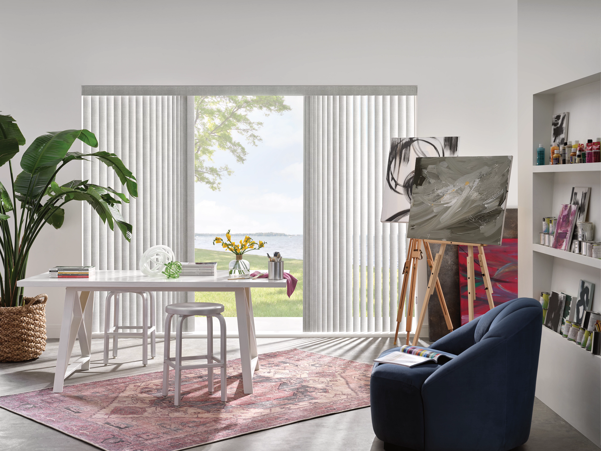 Somner® Custom Vertical Blind With Vinyl Vanes & Combination Wand Cord Control System