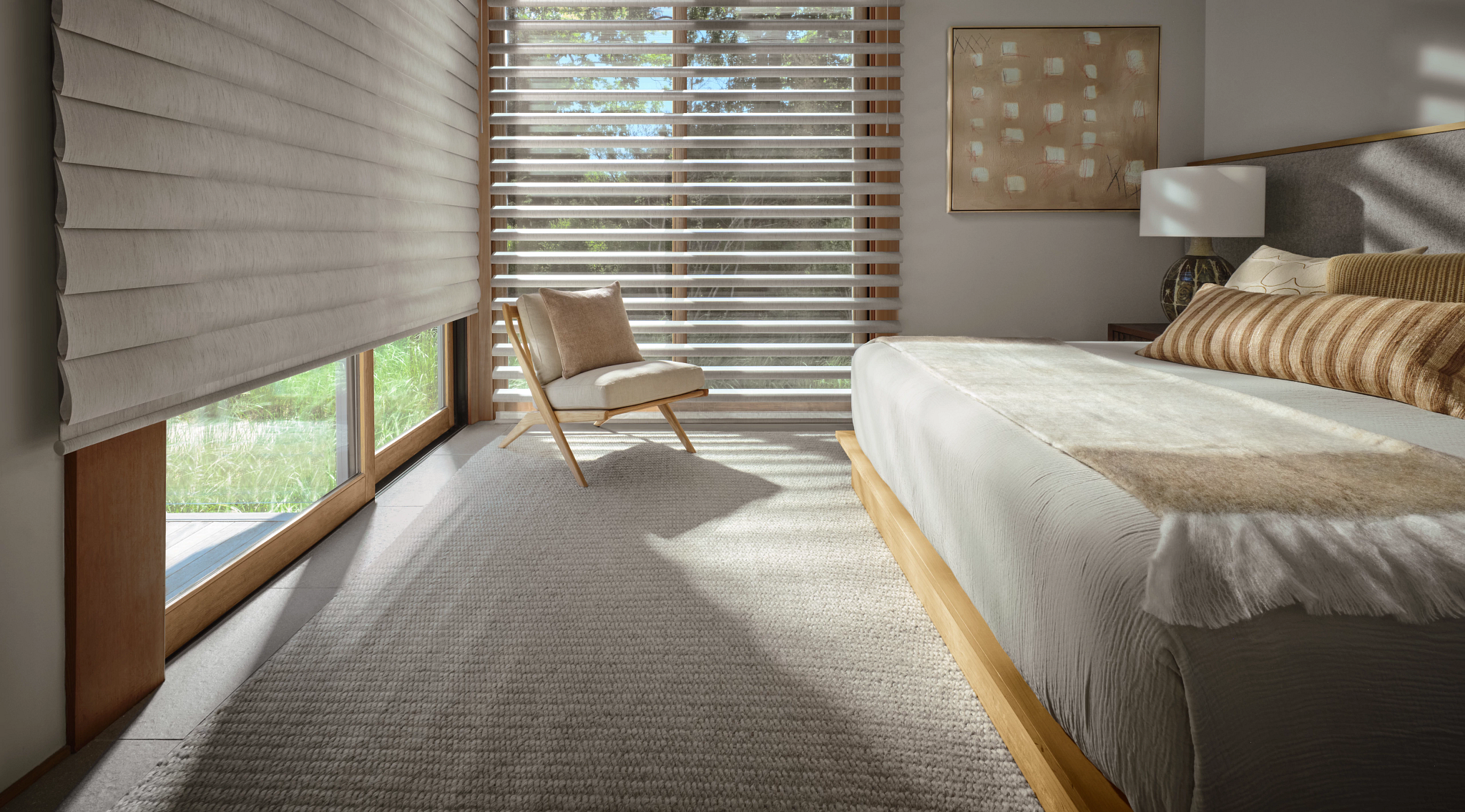 Pirouette® Sheer Shade in a Bedroom With UltraGlide Lift System