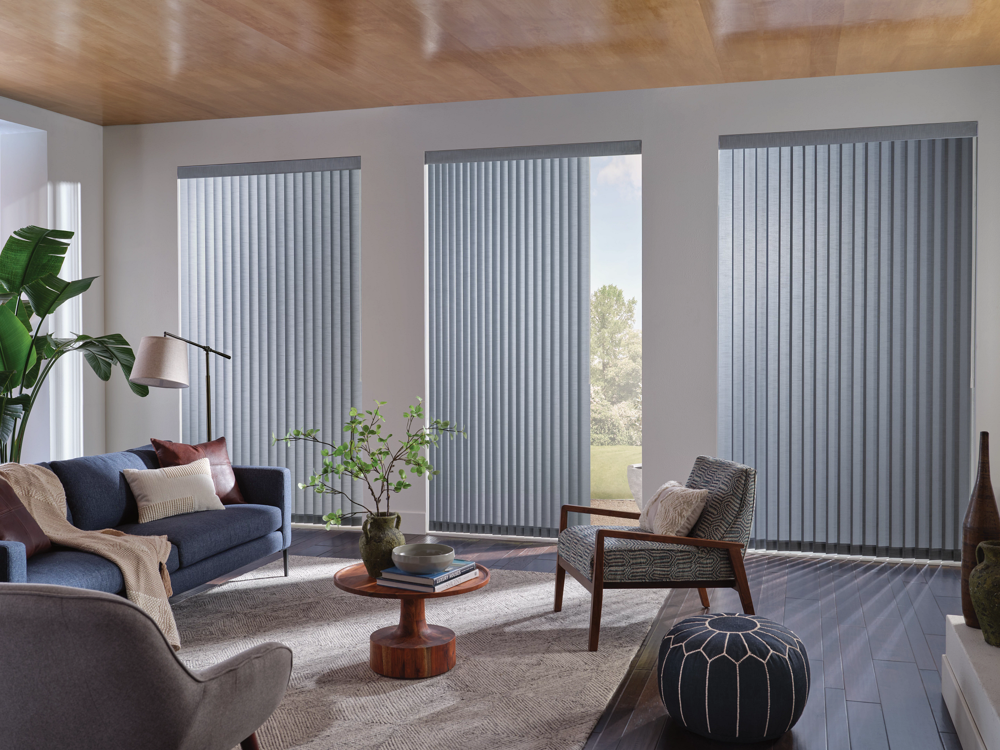 Somner® Custom Vertical Blind With Fabric Vanes & PermAssure Control System